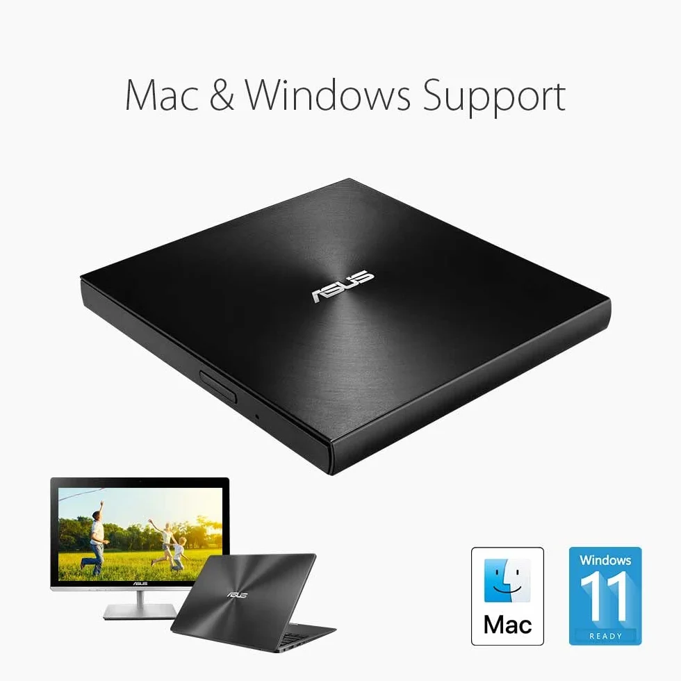 Asus ZENDRIVE U9M SDRW-08U9M-U/BLK/G/AS/P2G, Przenośna Nagrywarka DVD, Czarny