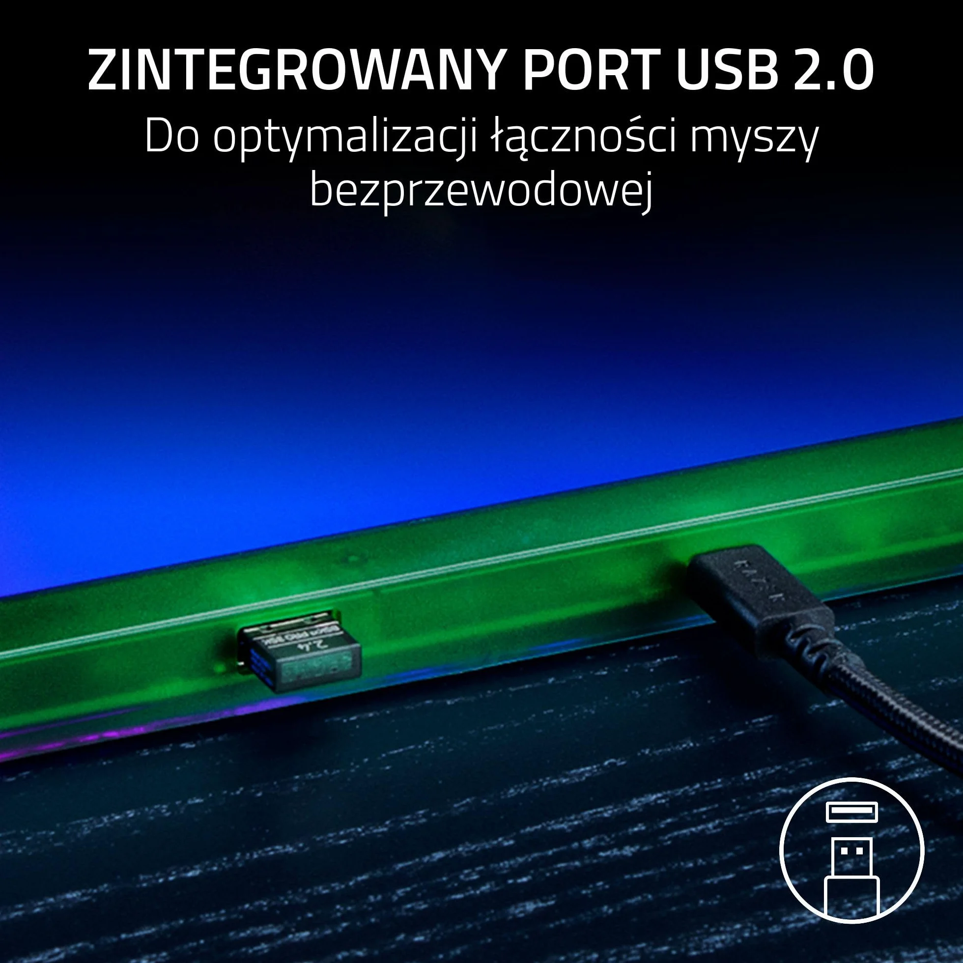 Razer Firefly V2 Pro Phantom Green Edition podkładka pod mysz do gier Chroma RGB USB 2.0 mikrotekstura antypoślizgowa