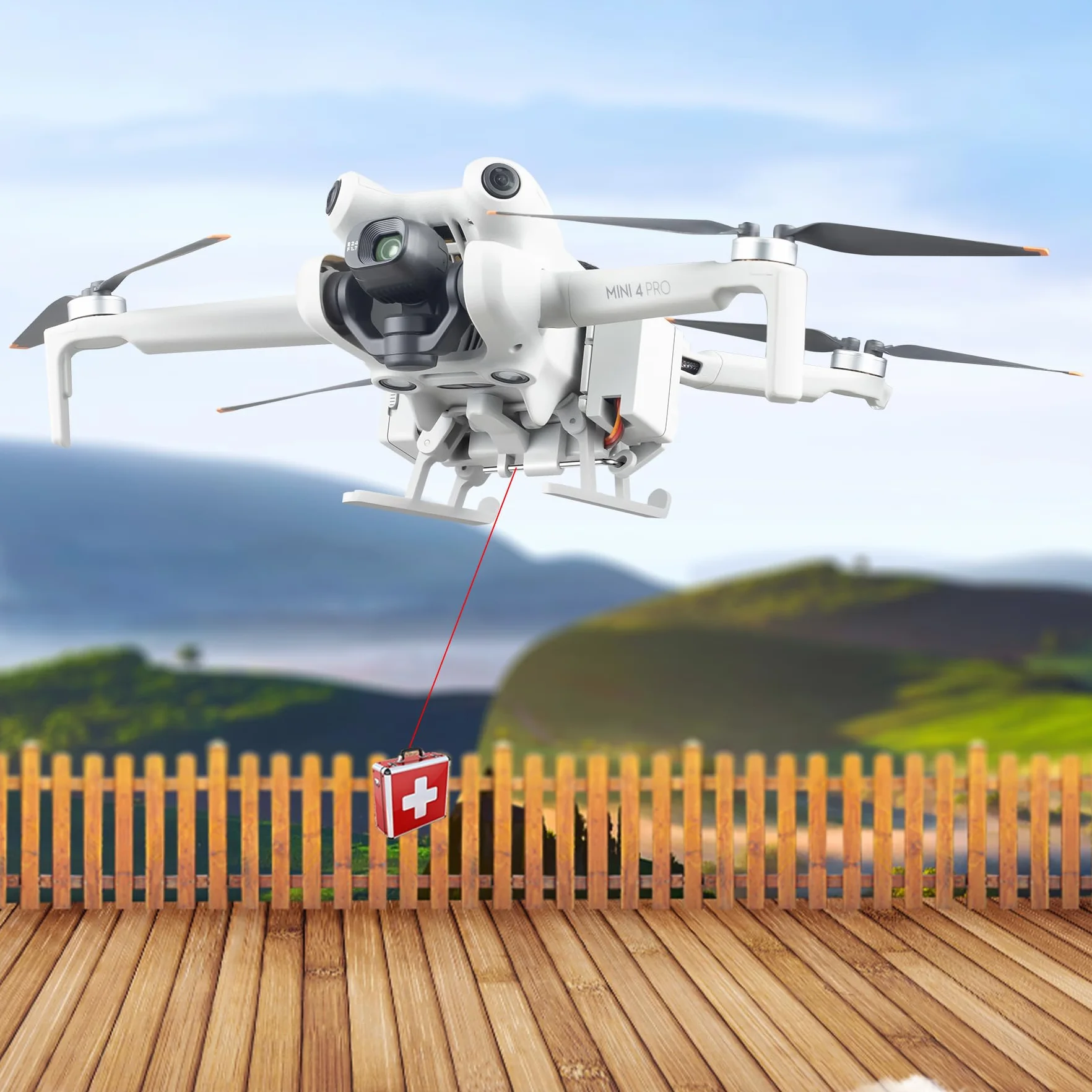 System zwalniania i upuszczania do drona DJI Mini 4 Pro, zestaw zwalniający hak wędkarski, akcesoria do dostawy ładunku