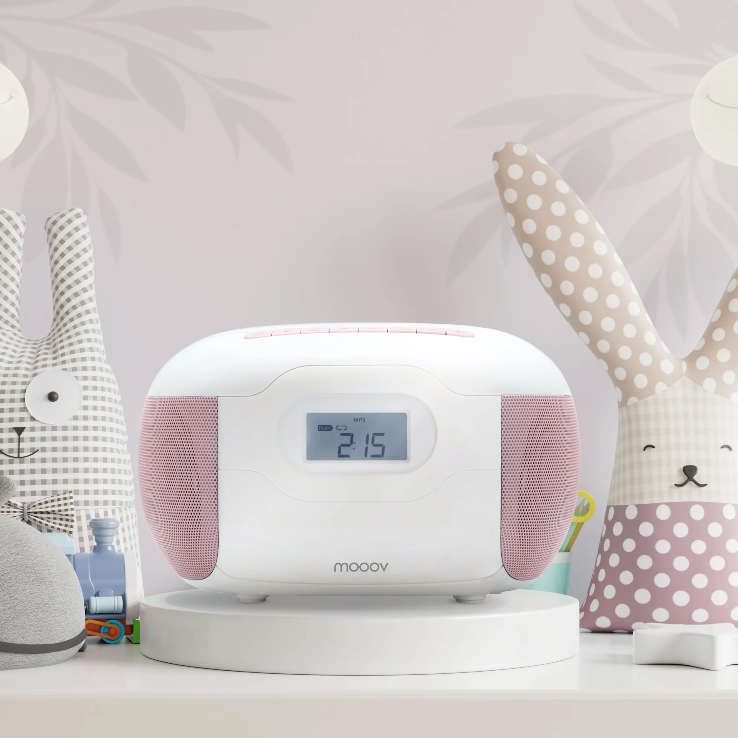 Metronic Przenośny odtwarzacz CD Radio Bluetooth Eden, MP3 z portem USB, odtwarzacz kart micro SD, radio CD - różowy - 477185