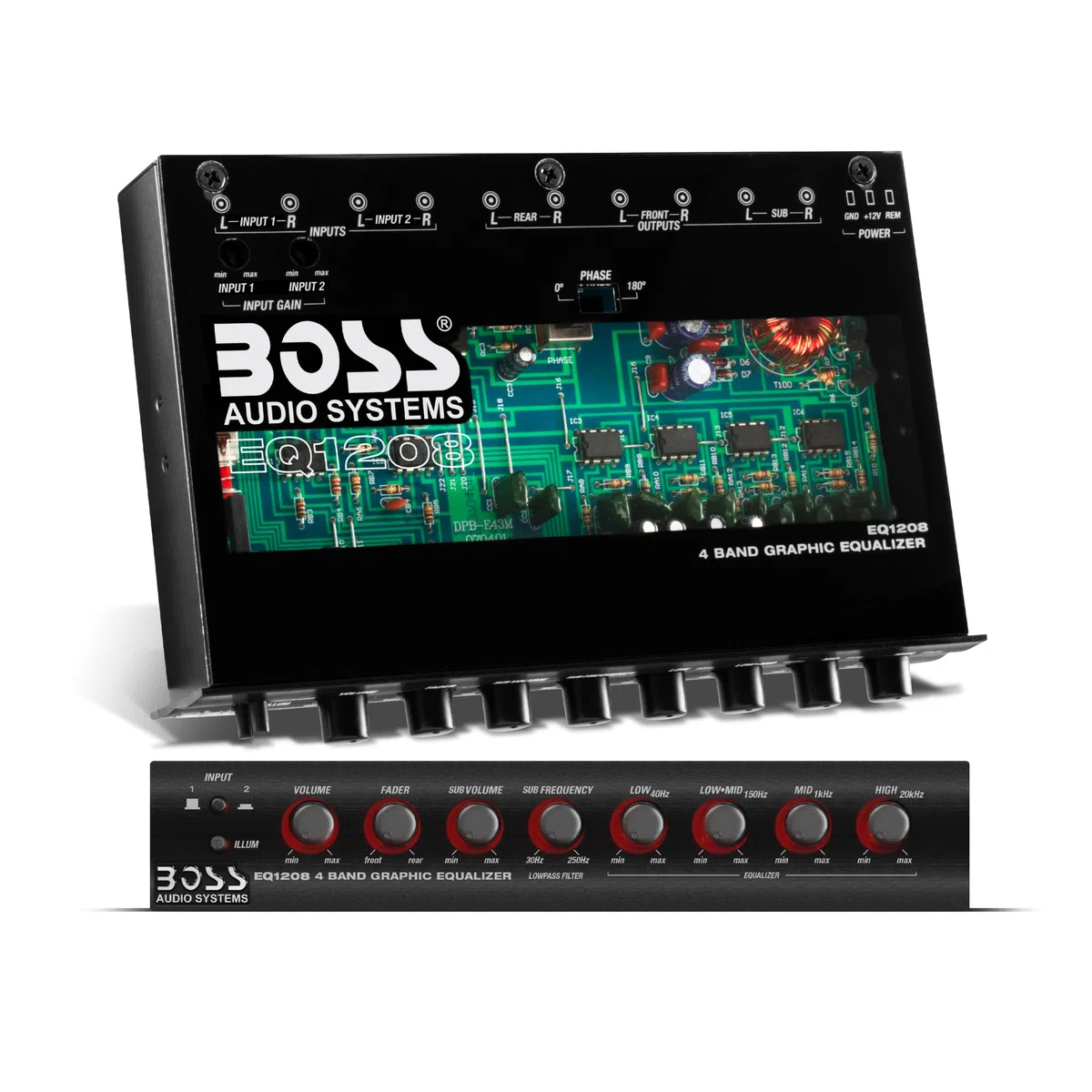 Boss Audio EQ1208 4-pasmowy wzmacniany korektor ze sterowaniem subwooferem