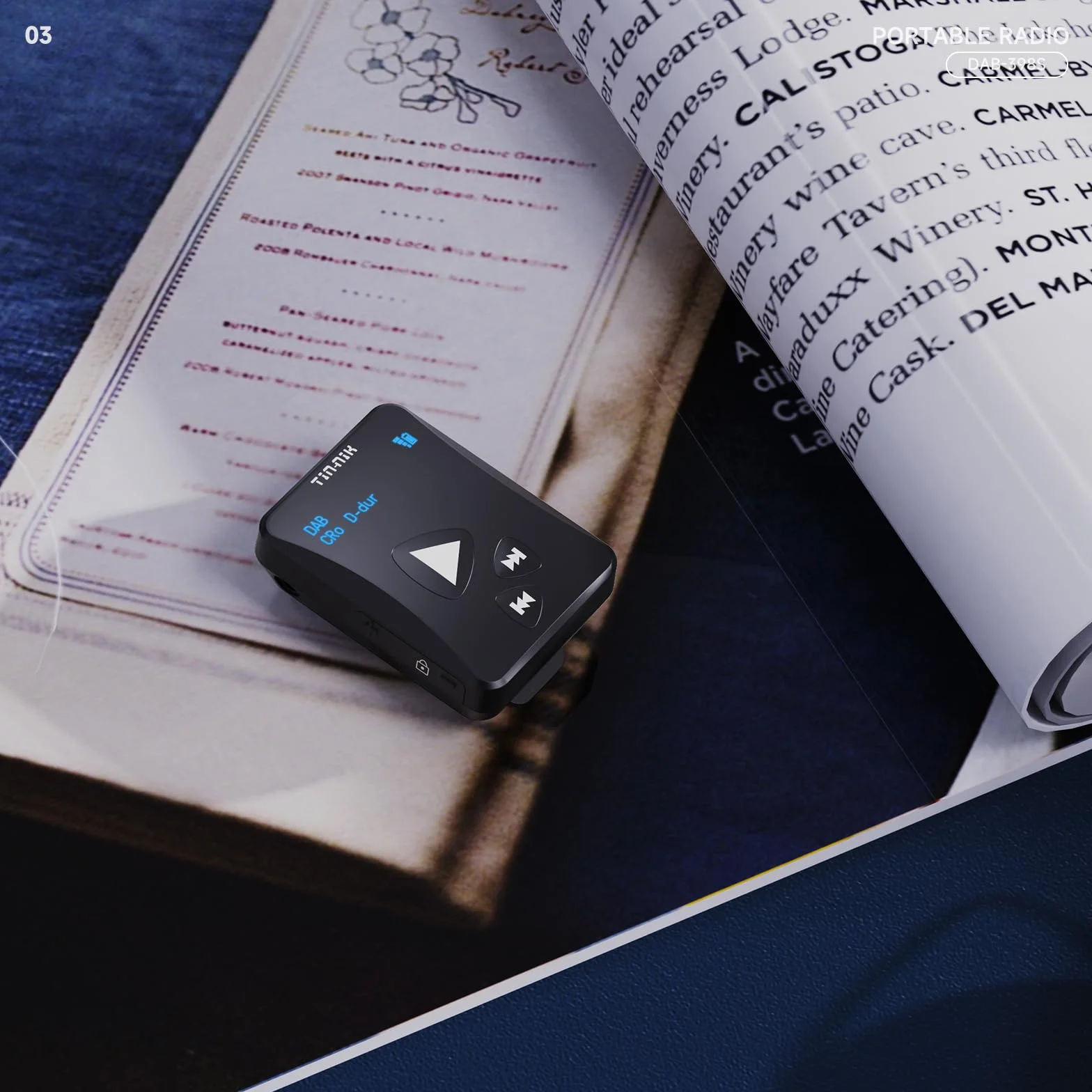 Tin-Nik DAB-398S Przenośne Radio DAB/DAB+ RDS FM Cyfrowe Mini-Radio z Akumulatorem i OLED