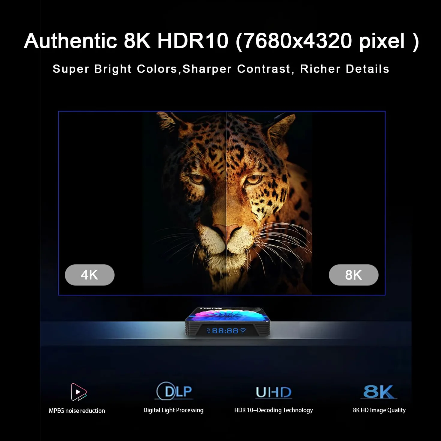 GREVA Android 13.0 TV Box 2 GB RAM 16 GB ROM, Smart TV Box Android TV 4K 8K RK3528 64bit czterordzeniowy, 2,4/5,0 GHz WiFi6, dwuzakresowy odtwarzacz BT 5.0, 10/100 m, Ethernet, Internet, HDMI Ultra HD