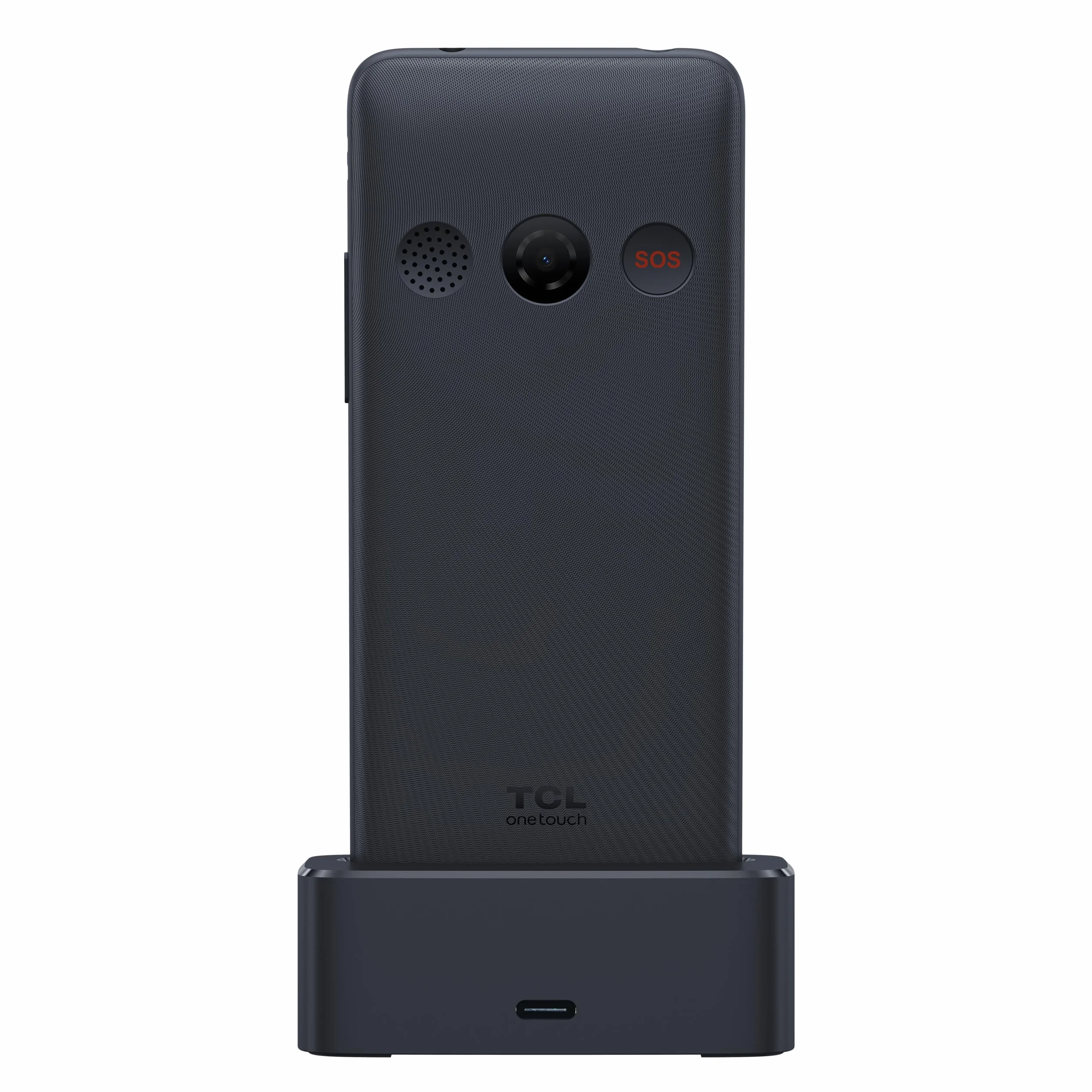TCL Onetouch 4022s Ekran 2.8" Łatwy w użyciu telefon komórkowy, duże klawisze, dla osób starszych. Podstawa ładowarki, aparat, Bluetooth, latarka, przycisk SOS, rejestrator, szary [Wersja ES/PT]