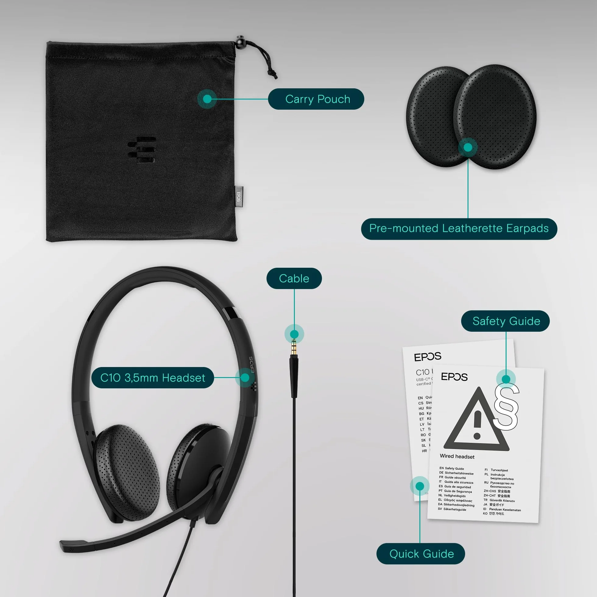 EPOS SENNHEISER C10 zestaw słuchawkowy USB z mikrofonem przewodowe BrainAdapt