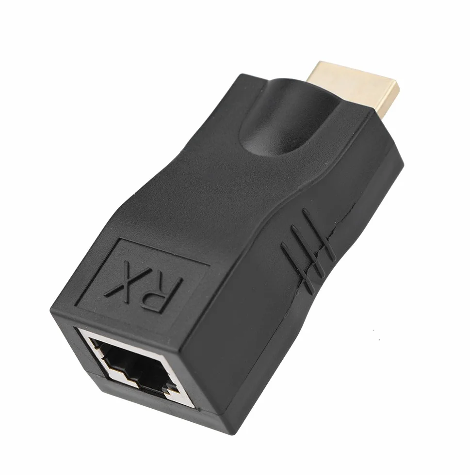 1080P HDMI Extender, 30m do RJ45 Kabel sieciowy Extender Konwerter Repeater TX nadajnik RX na CAT-5e CAT6 dla HDPC 4K 2K