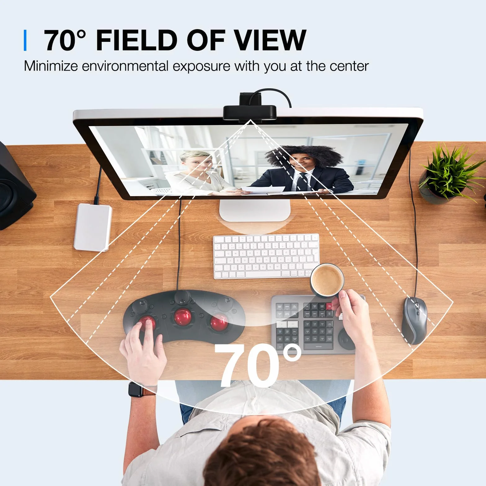 EMEET C960 kamera internetowa 2K z mikrofonem, 2K QHD, 2 mikrofony redukujące hałas, TOF Autofokus kamera internetowa do streamingu z osłoną prywatności, kamera internetowa USB Plug & Play do rozmów