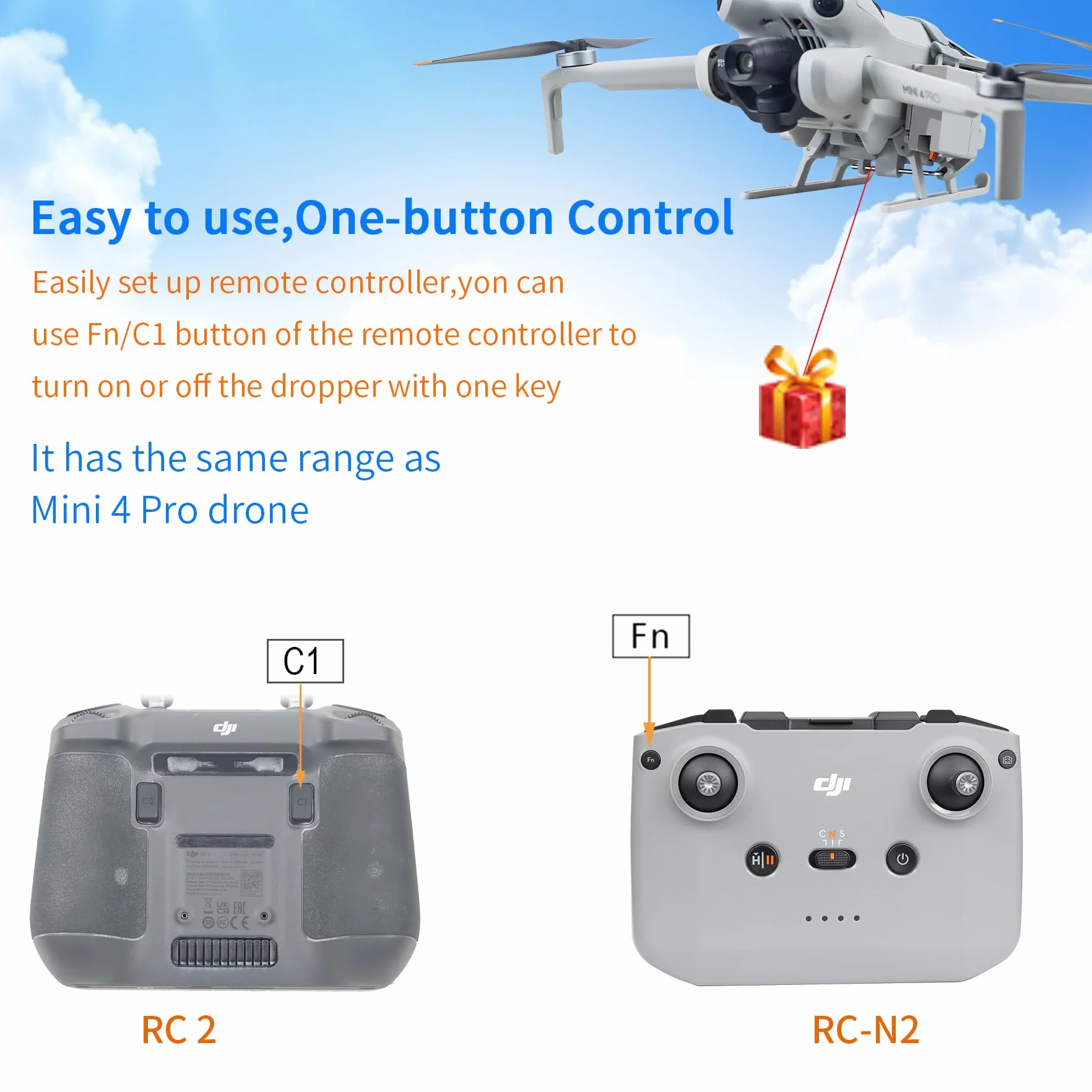 System zwalniania i upuszczania do drona DJI Mini 4 Pro, zestaw zwalniający hak wędkarski, akcesoria do dostawy ładunku