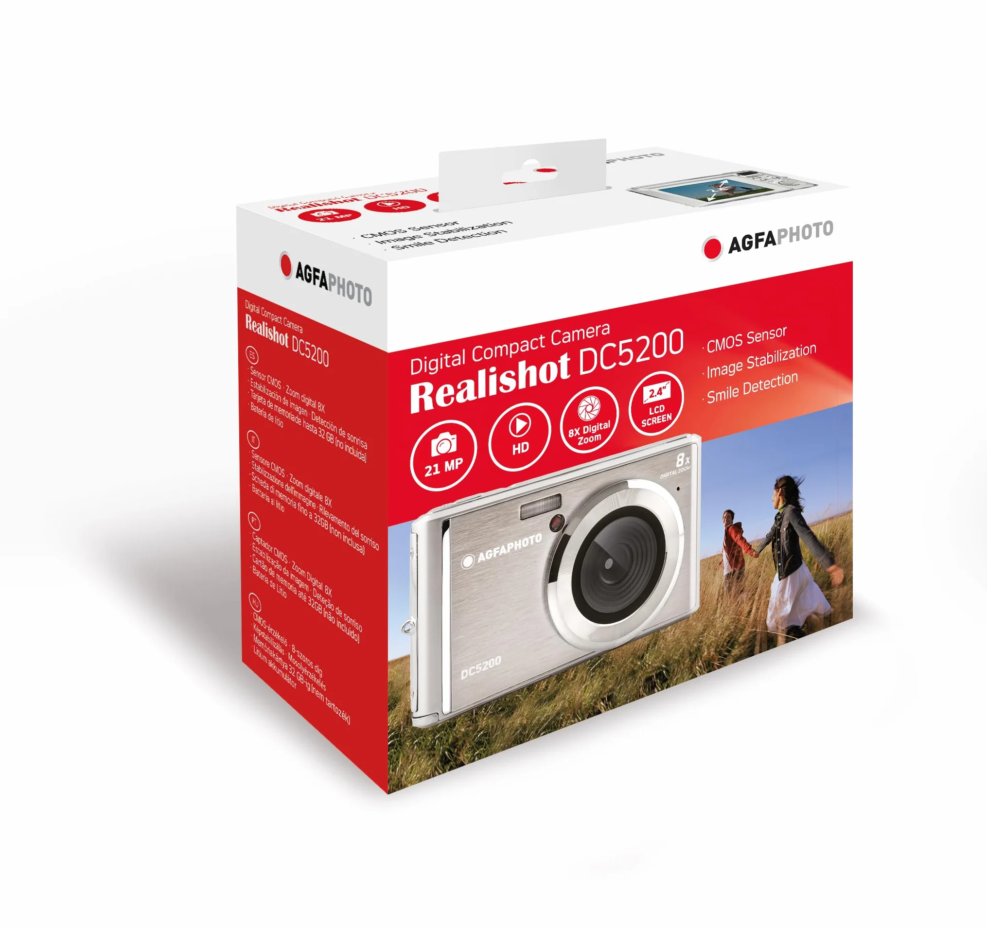 AGFA Kompaktowy aparat cyfrowy 21 MP CMOS 8x zoom cyfrowy LCD srebrny