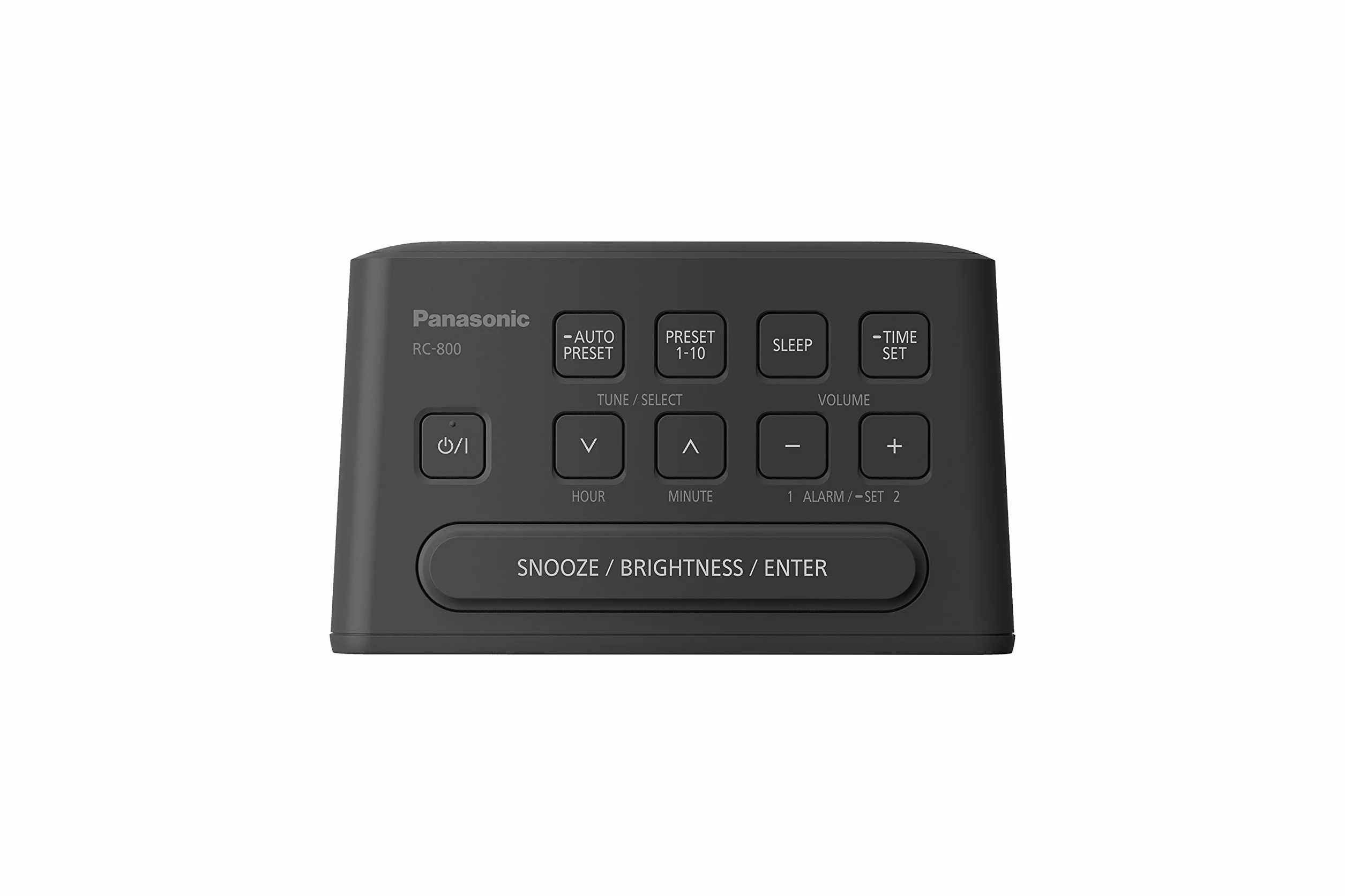 Panasonic RC-800 radio FM z budzikiem (możliwość zapisania 10 stacji, duży wyświetlacz, funkcje timera, pełnozakresowy głośnik o średnicy 5cm), czarne