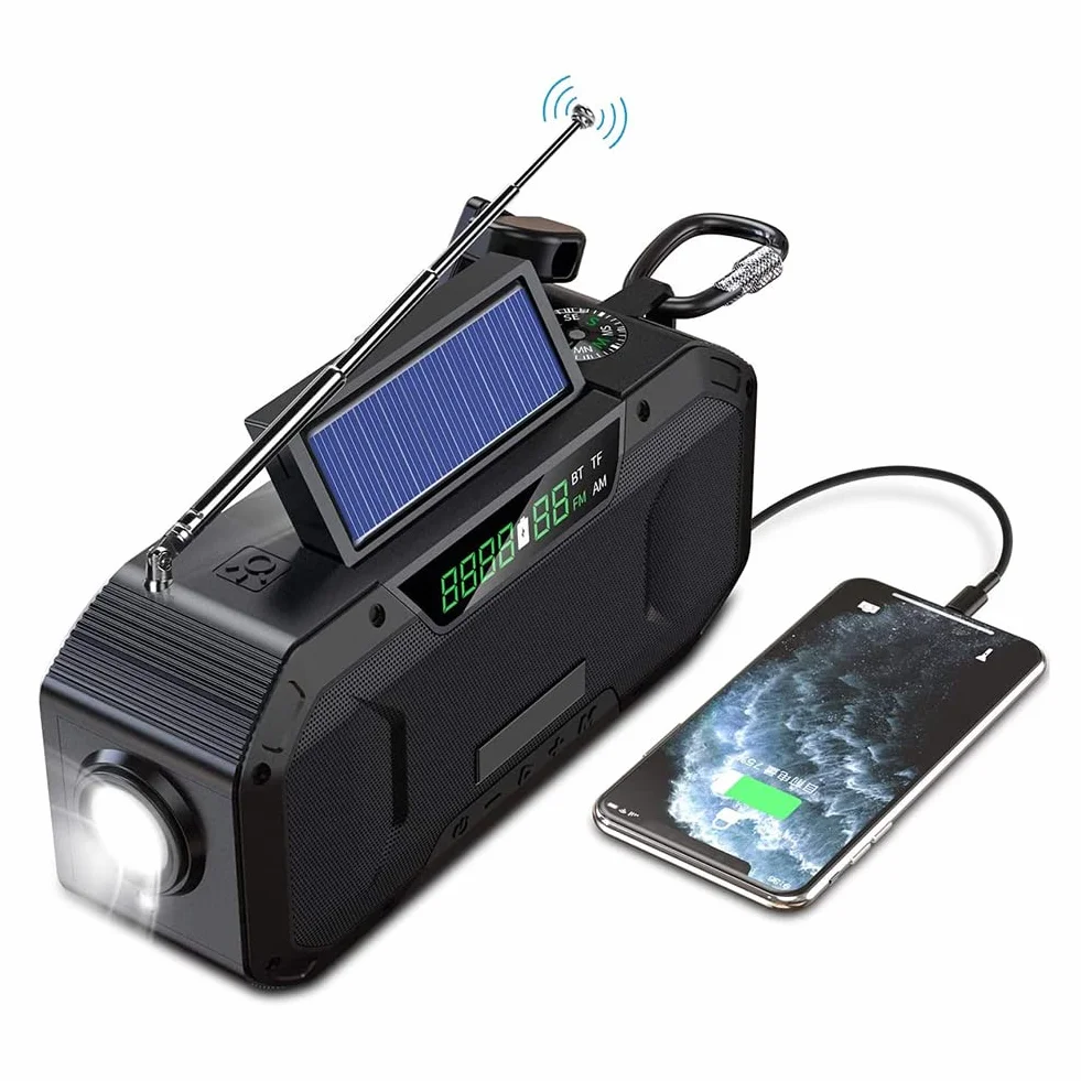 nd Up Solar R, korba ręczna i zasilany energią słoneczną DAB R th USB Ph Charr, solarna korba ręczna R th 5000 mAh zasilanie bateryjne, szmaragdowe zastosowanie do kamer, wędrówek