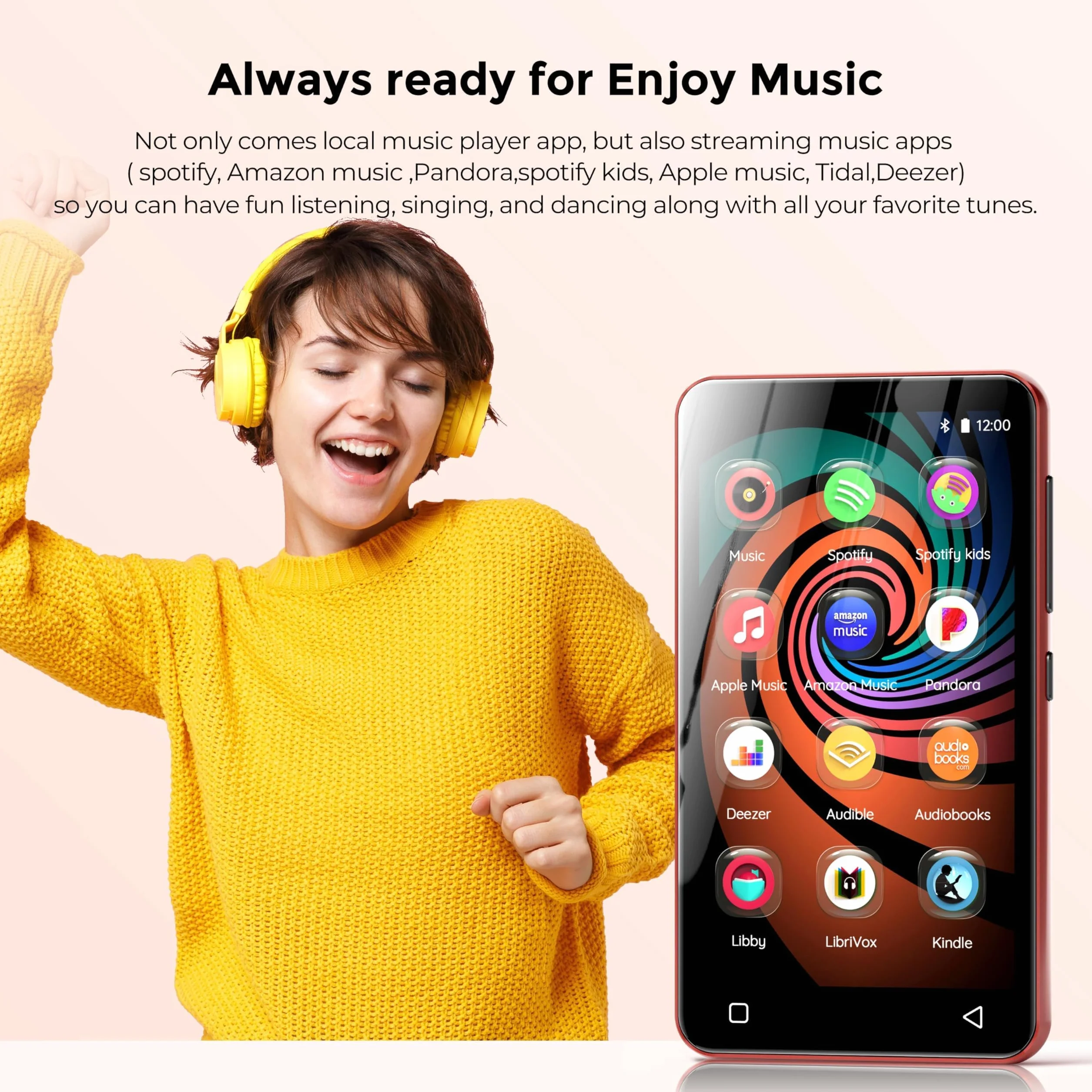 Innioasis Odtwarzacz MP3 160 GB Bluetooth WiFi Android Spotify Amazon Music Pandora APP Store Pełny Ekran Dotykowy 10.2 cm Audible