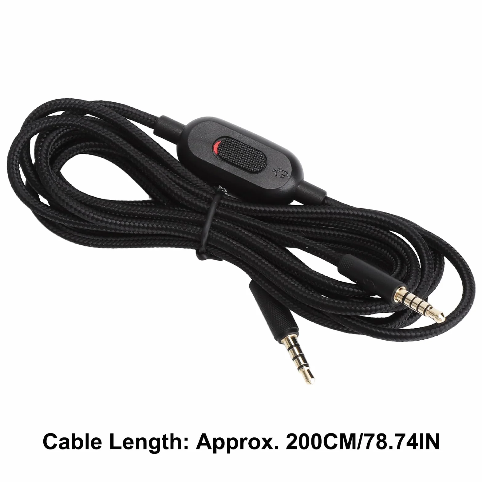 TNSLAND Zestaw słuchawkowy gamingowy, zapasowy kabel audio 200 cm, z regulacją głośności, kompatybilny z G Pro, G Pro X, G433, G233, czarny