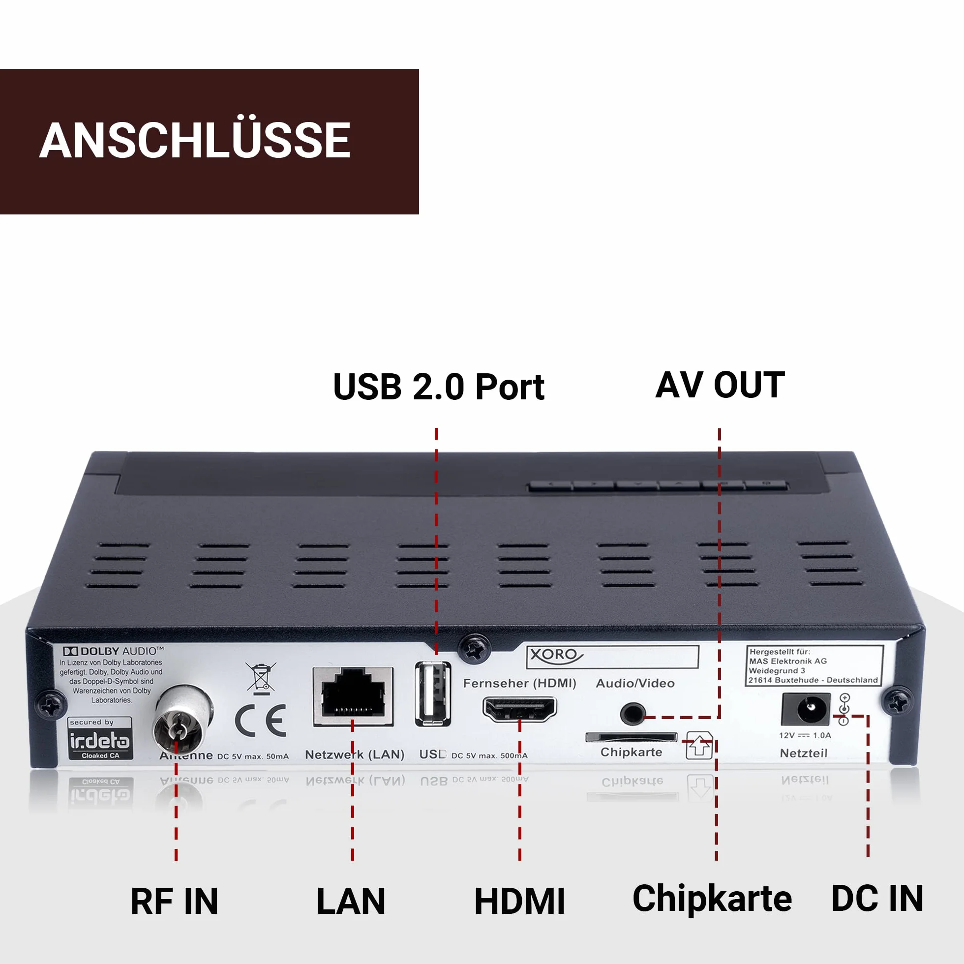 XORO HRT 8770 Twin - DVB-C/DVB-T2 FullHD Combo, zintegrowany system odszyfrowywania telewizji Freenet, podwójny tuner (dwa elementy odbiorcze), gotowość PVR, przesunięcie czasu