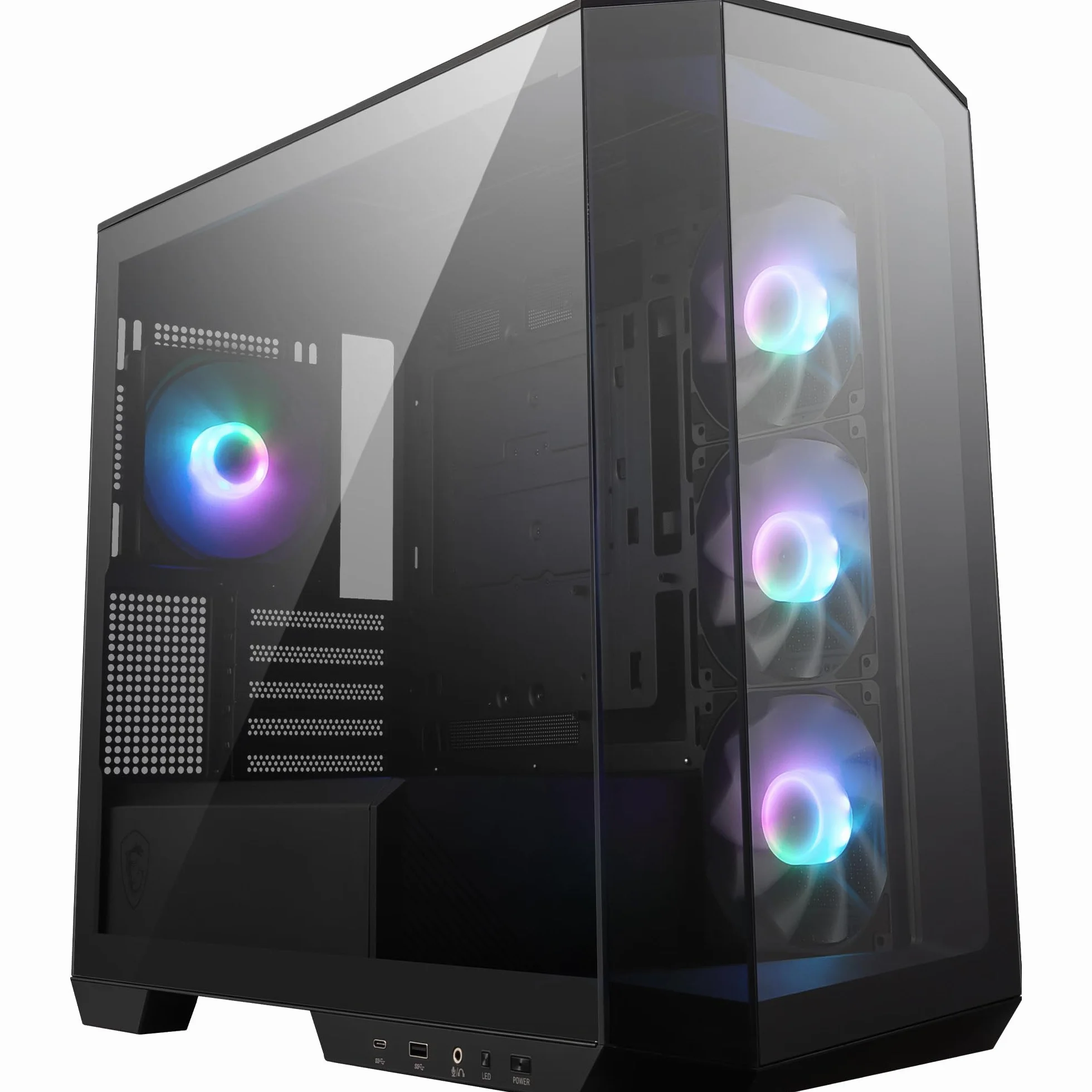 MSI MAG PANO M100R PZ mATX obudowa PC 3x120 mm wentylator ARGB Reverse Blade ARGB 120 mm koncentrator