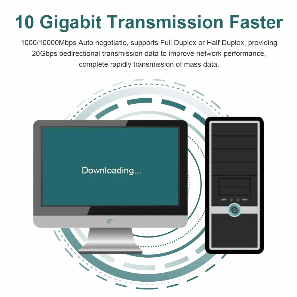 ipolex Karta sieciowa 10 GB, 1 port SFP+, karta sieciowa 10 GbE w porównaniu z Intel X520-DA1, obsługa systemu Windows Server/Windows/Linux/VMware (nie obsługuje systemu Mac OS)