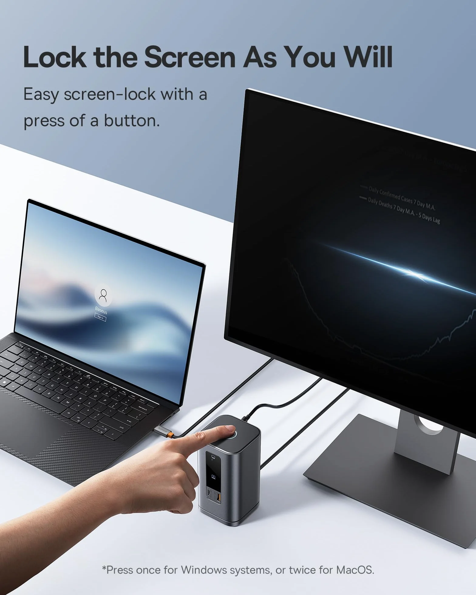 Baseus Stacja dokująca Spacemate Series 11 w 1 stacja dokująca 3 monitory z 2 x HDMI 1 x DP 4K @ 60 Hz, 3 x USB-A/C 10 Gb/s, 1 Gbps Ethernet, 100 W PD, kompatybilna z laptopem