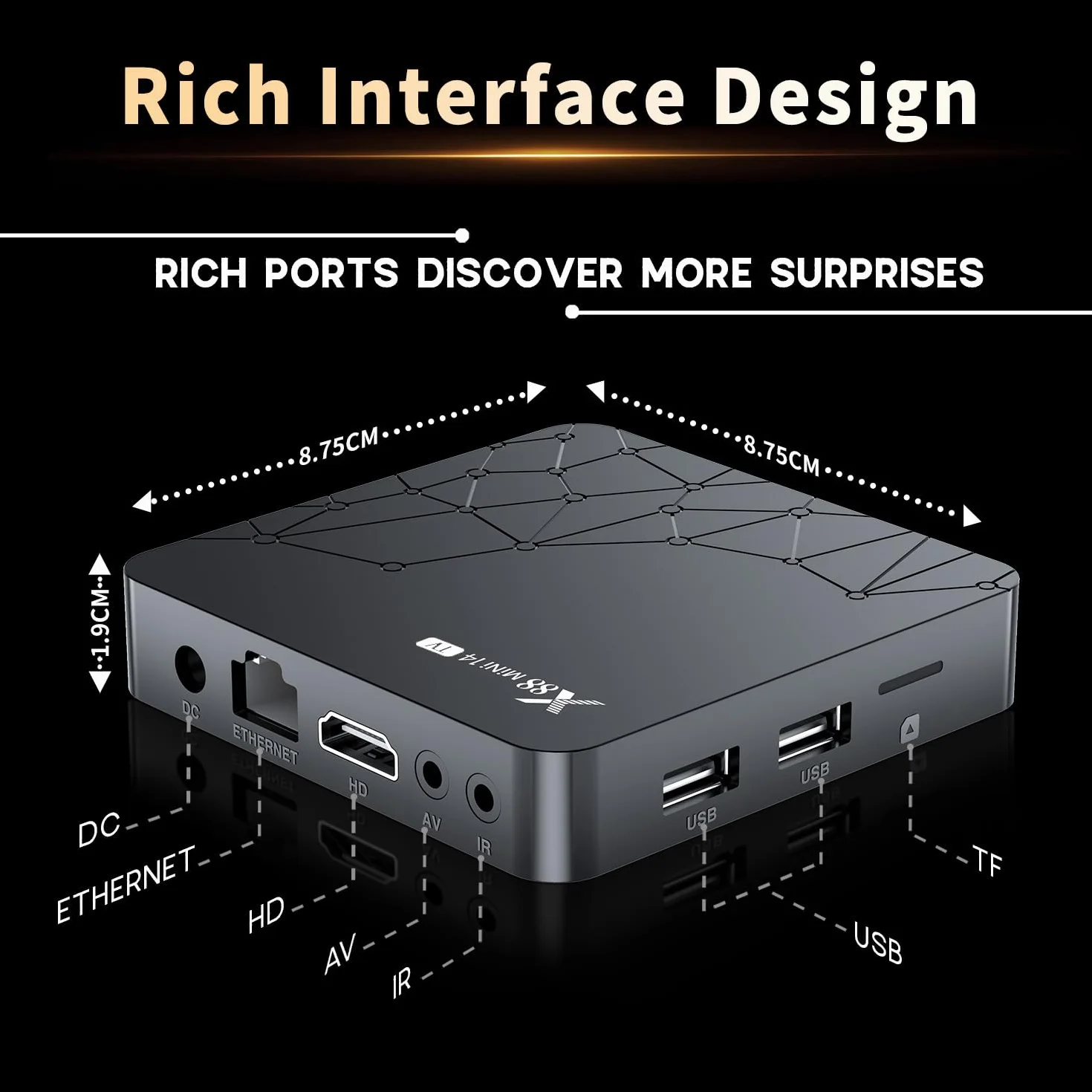 GREVA Android 14.0 TV Box, 8K UHD-rozdzielczość Android Box 2GB RAM 32GB ROM RK3518mini Quad-Core 64bit Cortex-A53, 2.4GHz/5.0GHz Dual Wifi6 10/100M LAN Enternet Bluetooth 5.0 USB3.0 Smart TV Box 3D