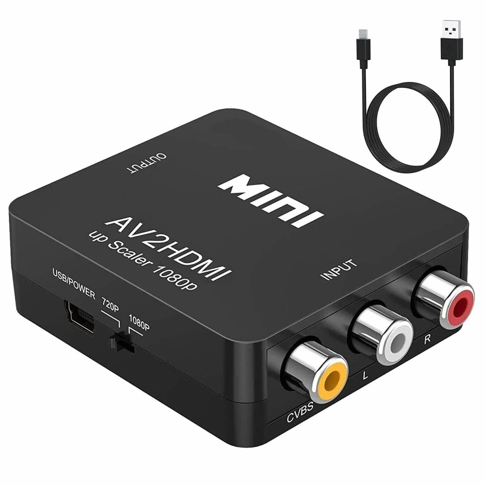 konwerter wideo RCA na HDMI, AV na HDMI, obsługuje 720 1080P dla kamery, Xbox 360, PS1, PS2, WII, N64, Gamecube, SNES, NES, PSP, DVD, VHS