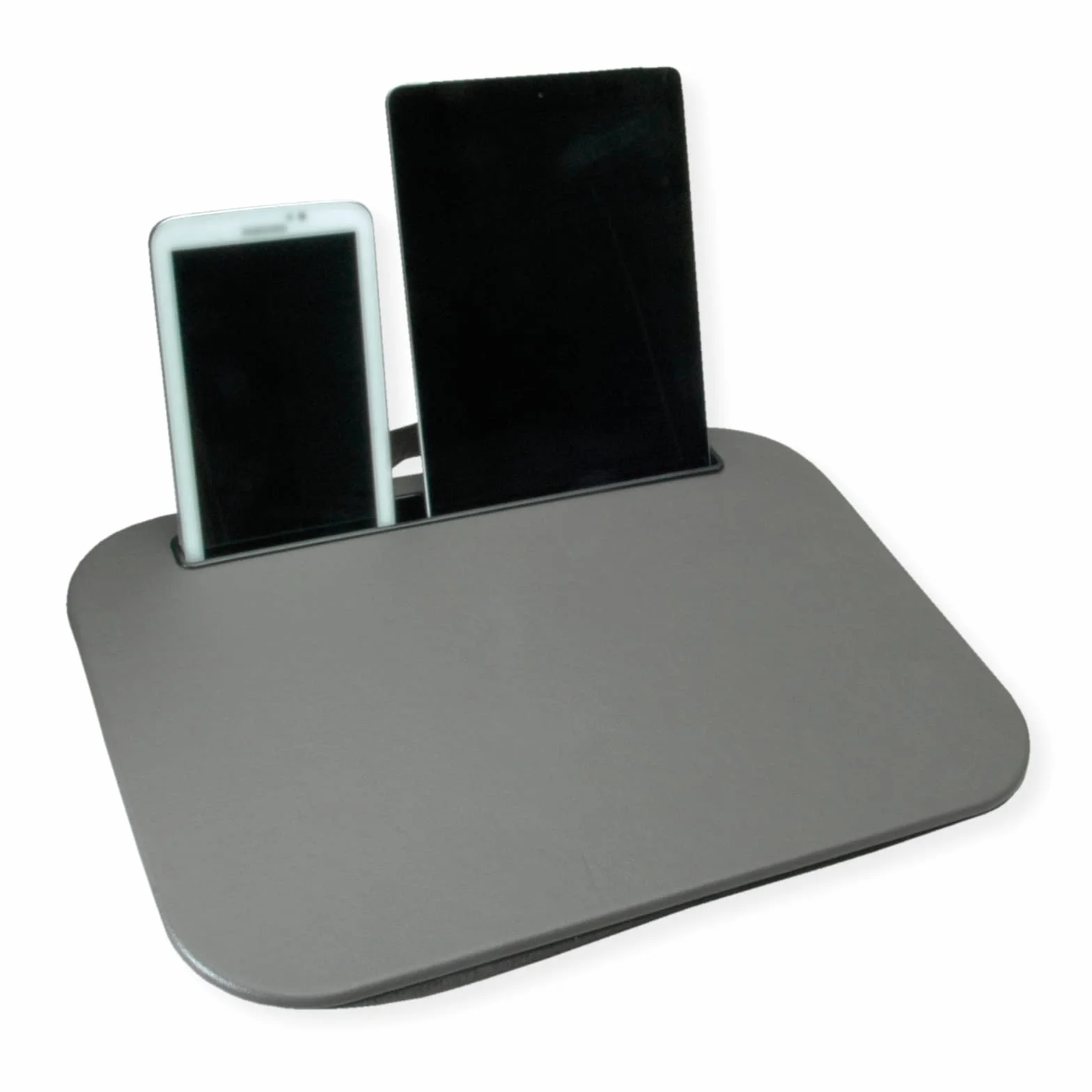 Taca na kolana z poduszką na laptopa i tablet, szara