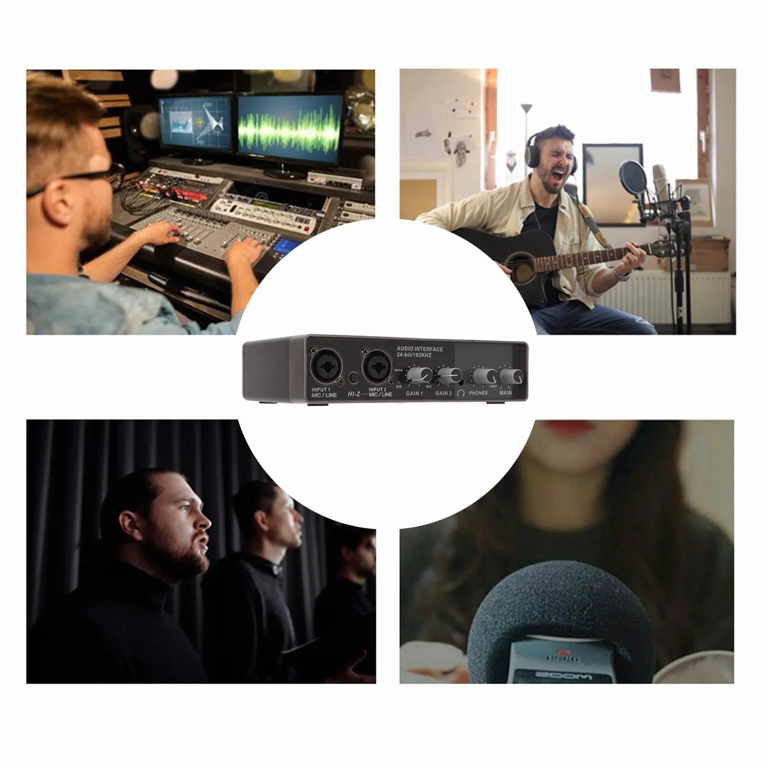 Zewnętrzna Karta Dźwiękowa USB do Nagrywania Karaoke, Mikser Audio, Przesyłanie Strumieniowe na żywo, PC