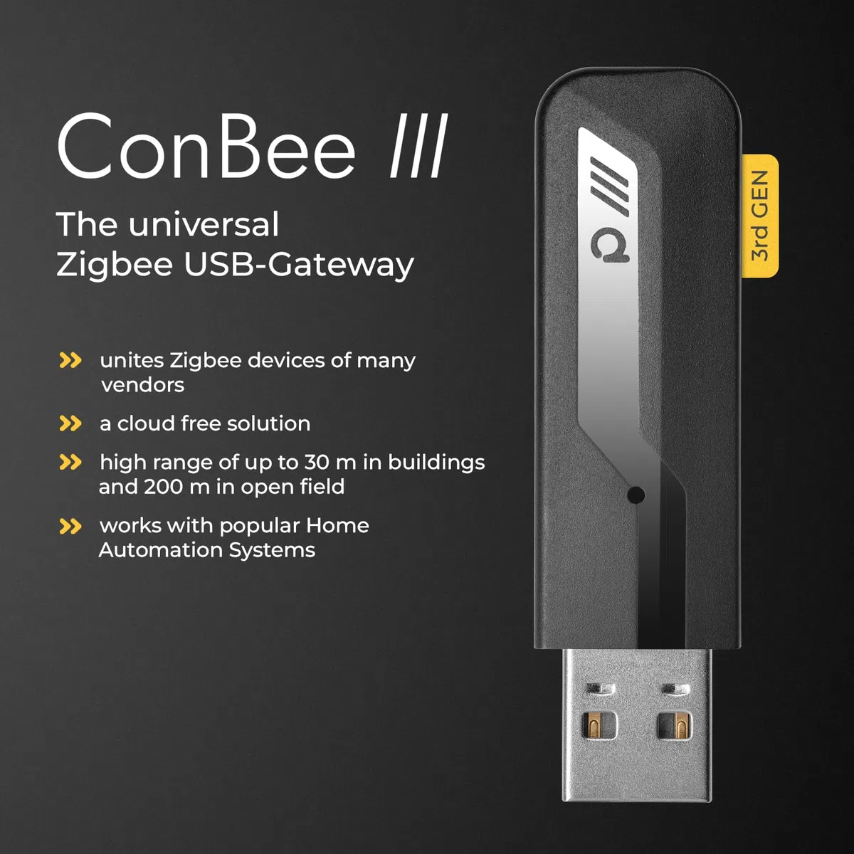 ConBee III - uniwersalna bramka USB Zigbee do asystenta domowego, ioBroker, Zigbee2MQTT