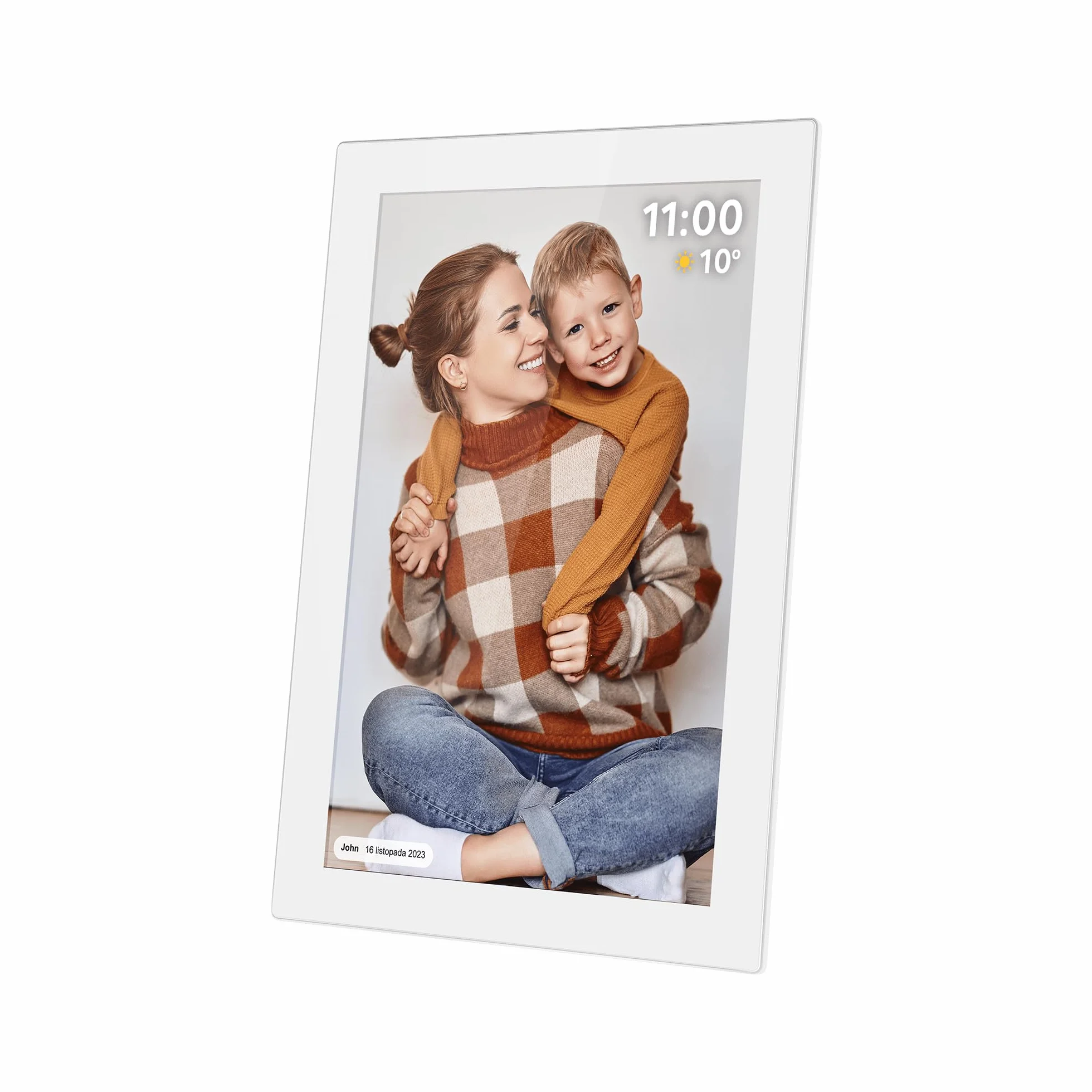 Krüger&Matz Cyfrowa Ramka na Zdjęcia FRAMEO 1280 x 800 px 10,1" Wi-Fi MicroSD Timer Pogoda Biała KM1100W