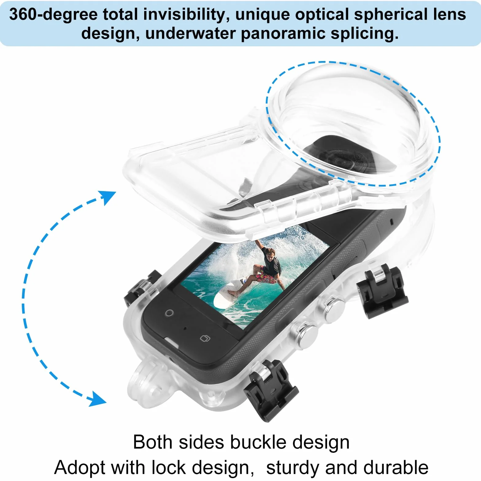 PULUZ Wodoodporny futerał do nurkowania dla Insta360 X5, etui ochronne Shell 360 stopni