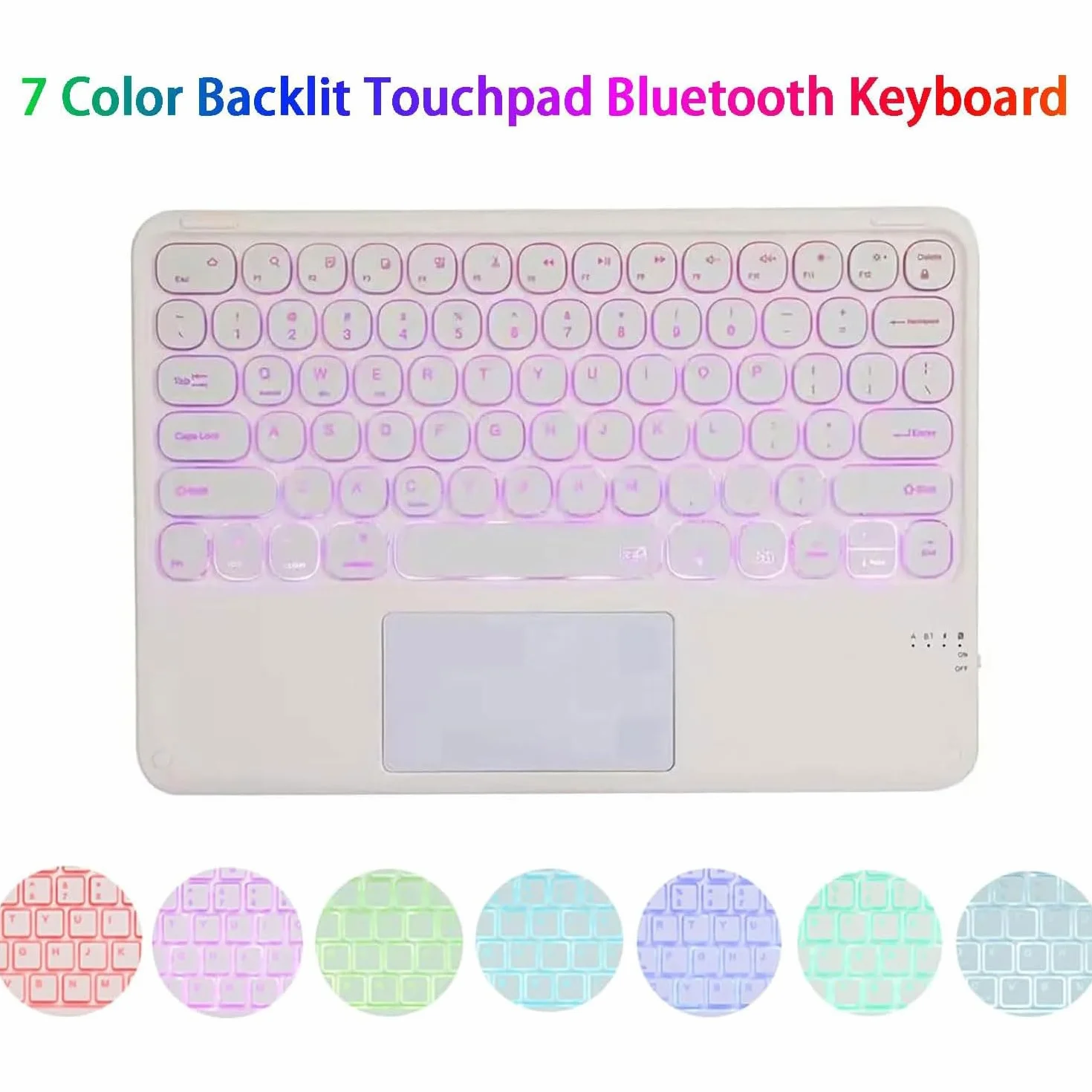 Keyboard Case for Huawei MatePad 11,5 cala 2025, z 7-kolorowym podświetleniem, odłączaną bezprzewodową klawiaturą Bluetooth z touchpadem, ultracienką, wielokątną osłoną i myszką,Purple