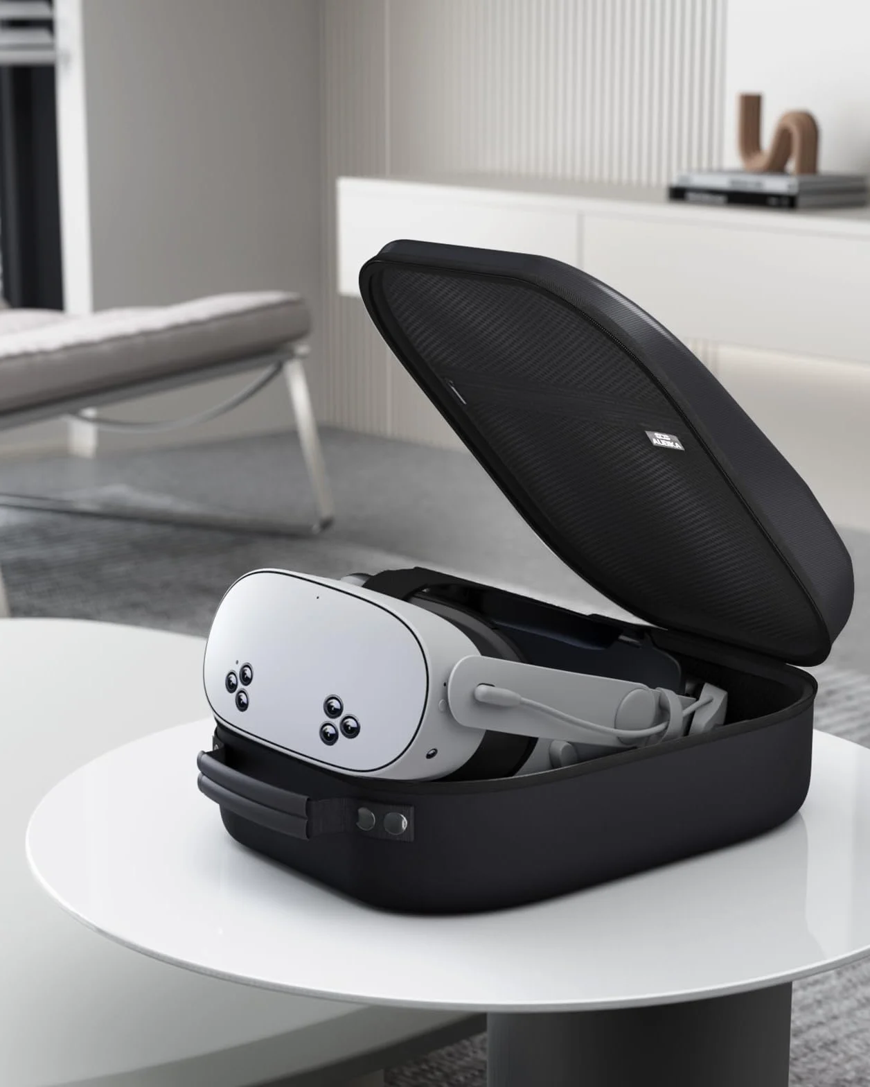 Twardy futerał do Meta/Oculus Quest 2, Czarny, 31.00 × 22.00 × 13.50 cm, Kompatybilny z Meta Quest 3 / Oculus Quest 2 i 1 i Pro/Pico 4