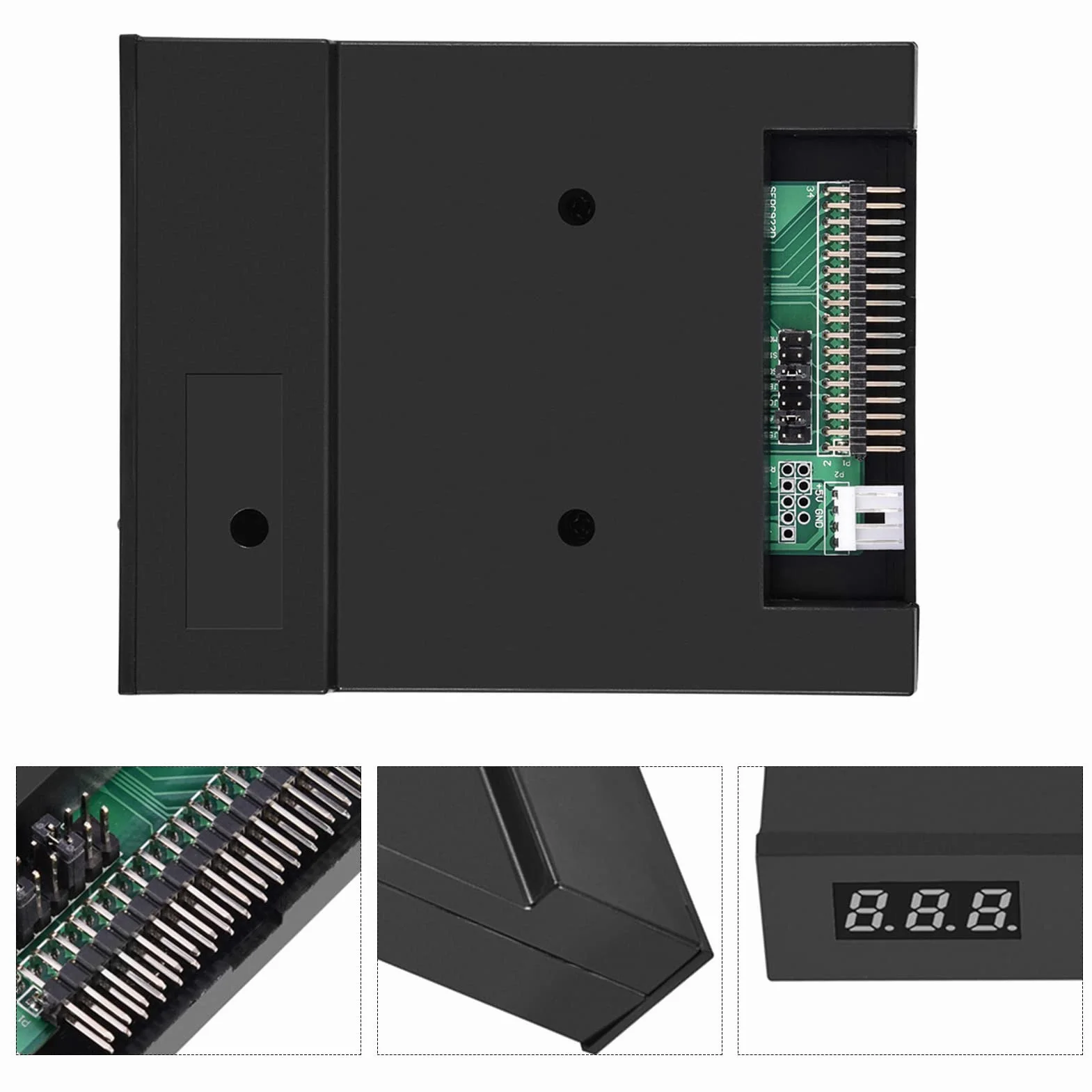 3,5-calowy emulator napędu dyskietek USB, Richer-R SFRM72-TU100K 720K 3,5-calowy emulator napędu dyskietek USB, odpowiedni do przemysłowych urządzeń sterujących Czarny