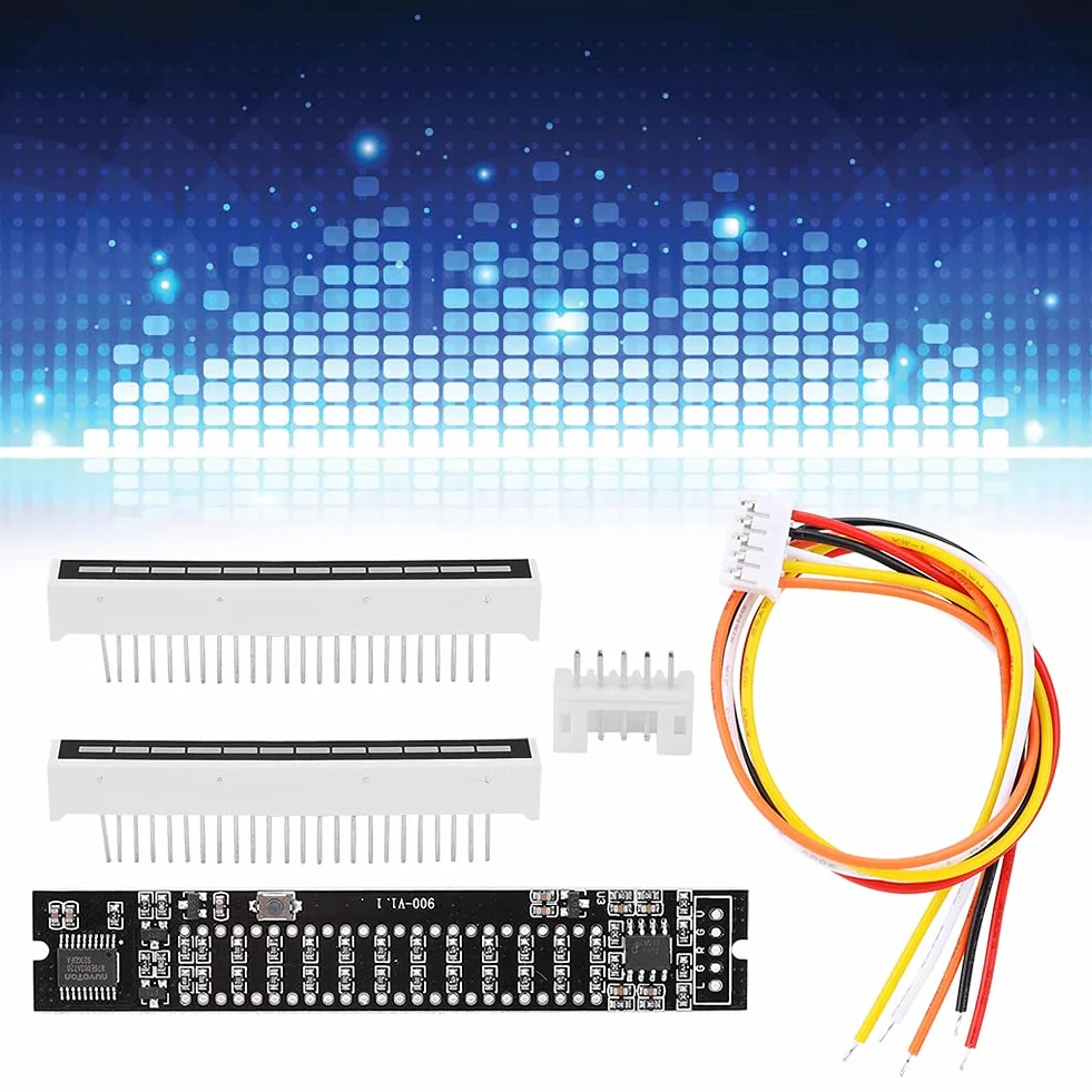 Oumefar Mini DIY podwójny 12-poziomowy stereo, muzyka, wskaźnik poziomu spektrum audio, miernik VU, płytka wzmacniacza, regulowana prędkość światła, płytka DIY, zestawy elektroniczne (wskaźnik poziomu