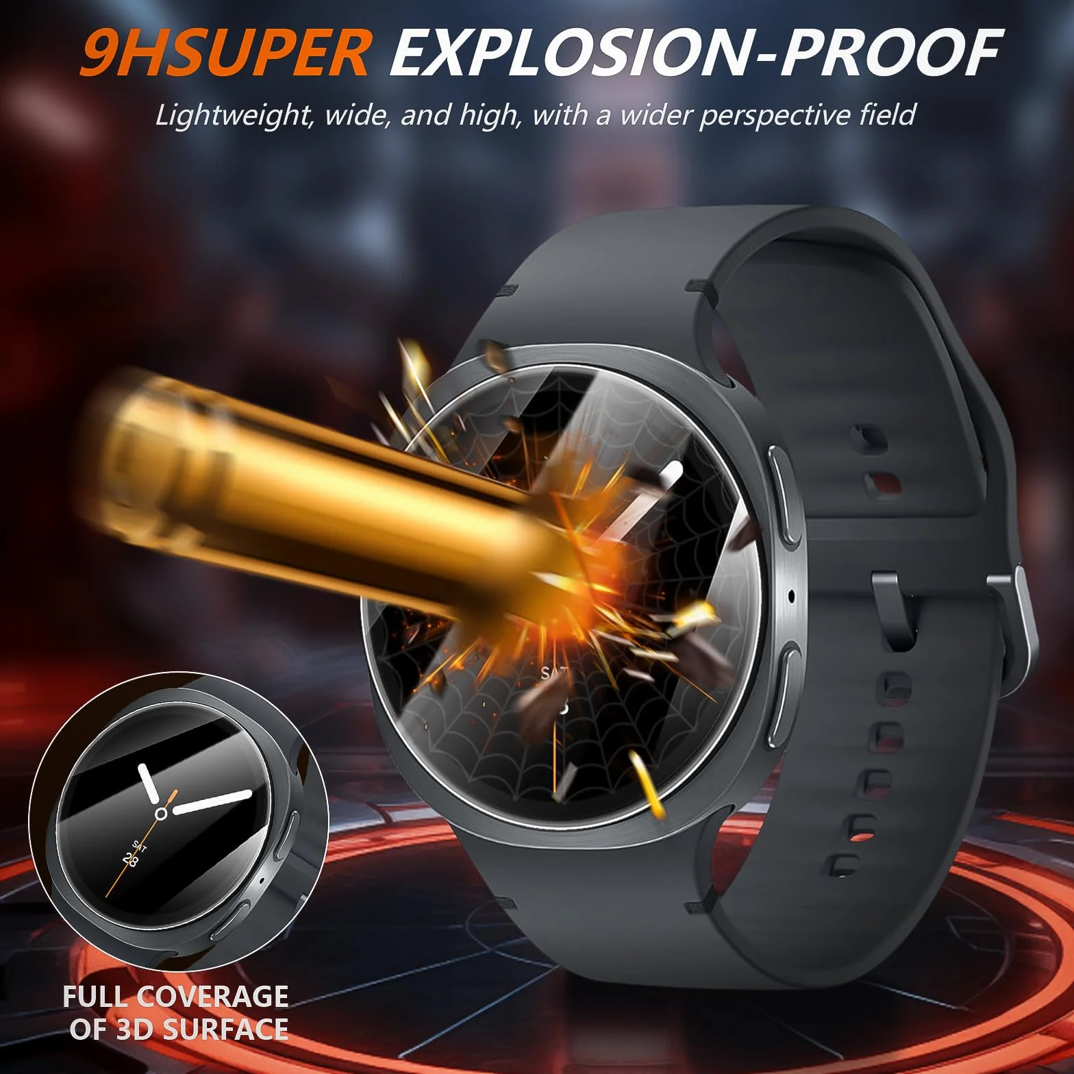 Diruite 2 Sztuki Ochraniacz Ekranu do Samsung Galaxy Watch 8 40mm,HD Szkło Hartowane Folia Ochronna,Przejrzystość（HD）,40mm