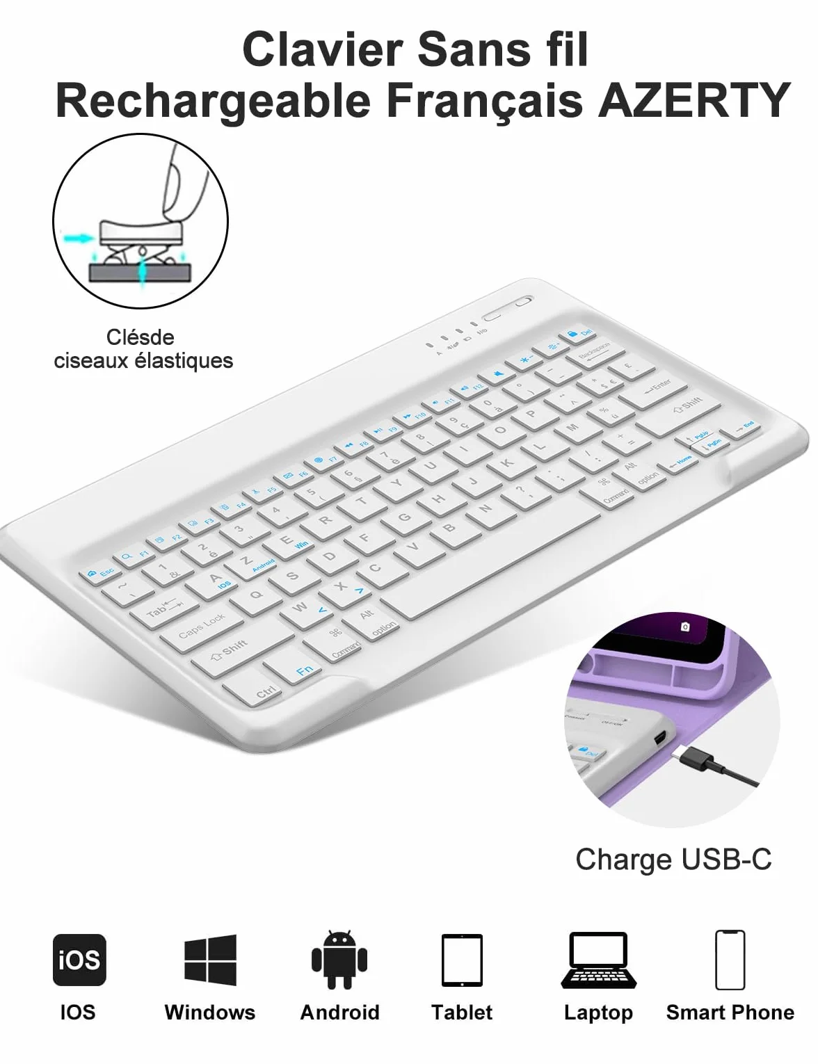 FOGARI Etui na klawiaturę do Lenovo Idea Tab Pro 2025 12,7" - magnetyczna bezprzewodowa klawiatura Bluetooth z uchwytem na długopis, niebieskie