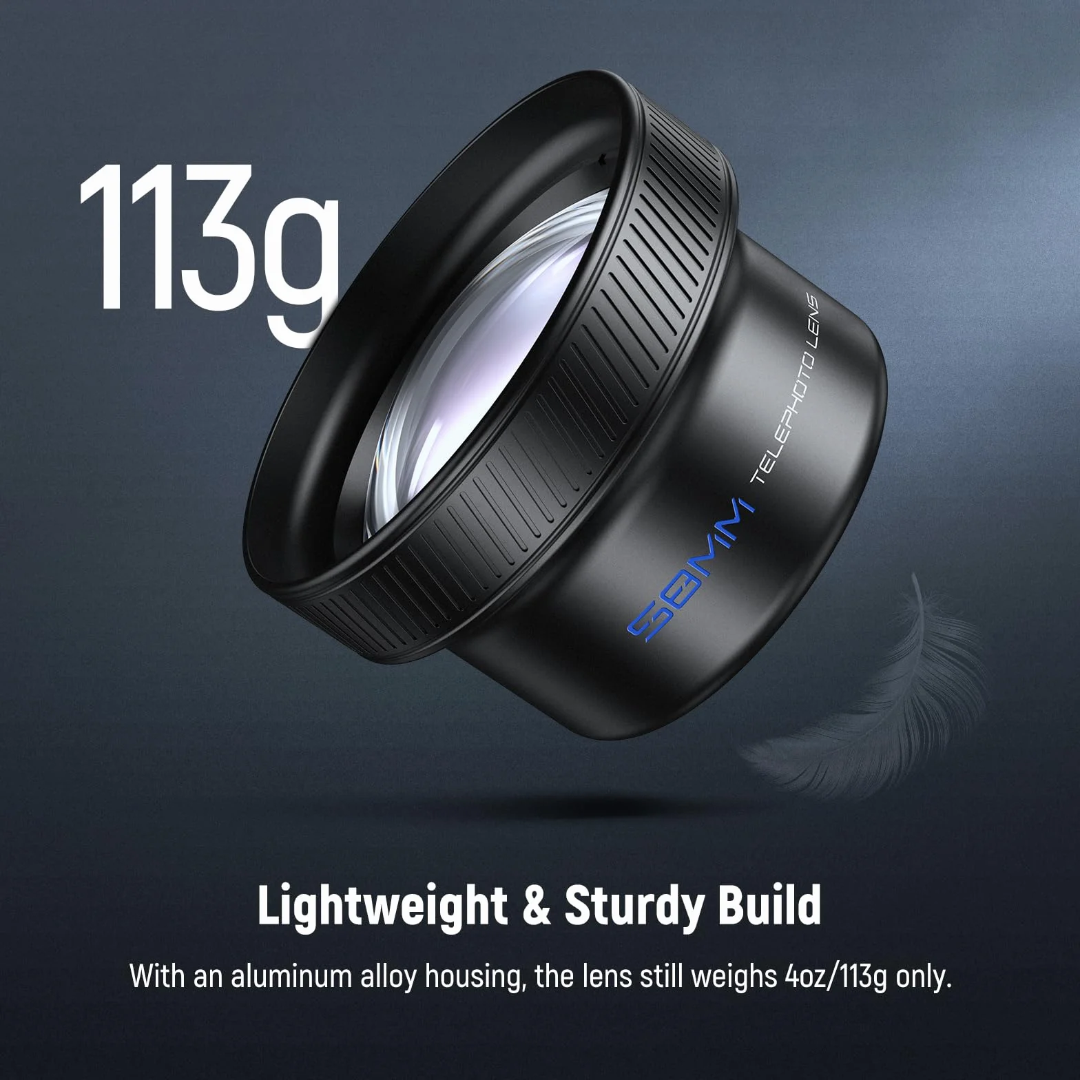 NEEWER Teleobiektyw 58 mm z 17 mm gwintowanym klipsem do aparatu telefonu, 6 elementów w 5 grupach, 2-krotne powiększenie, kompatybilny z iPhone Android Samsung do fotografii portretowej, LS-71