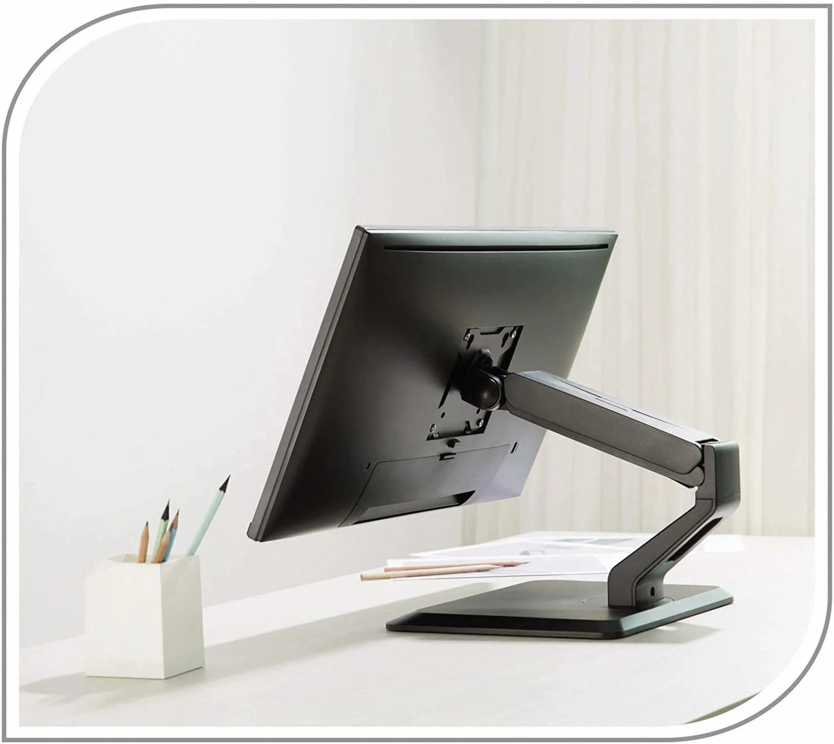 PureMounts Uchwyt na ekran dotykowy VESA 75x100 43-81 cm 10 kg czarny
