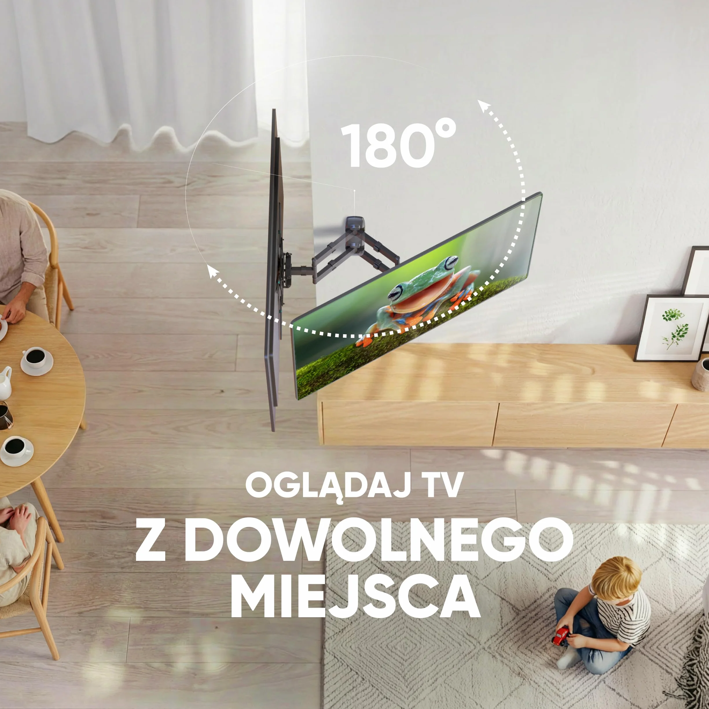 ONKRON Uchwyt Ścienny do Telewizora 32-65 Cali, maks. 35 Kg, Obrotowy i Pochylany Wieszak na TV, maks. VESA 400x400, Uniwersalny Wysuwane Ramię do Telewizora, Czarny M4-B