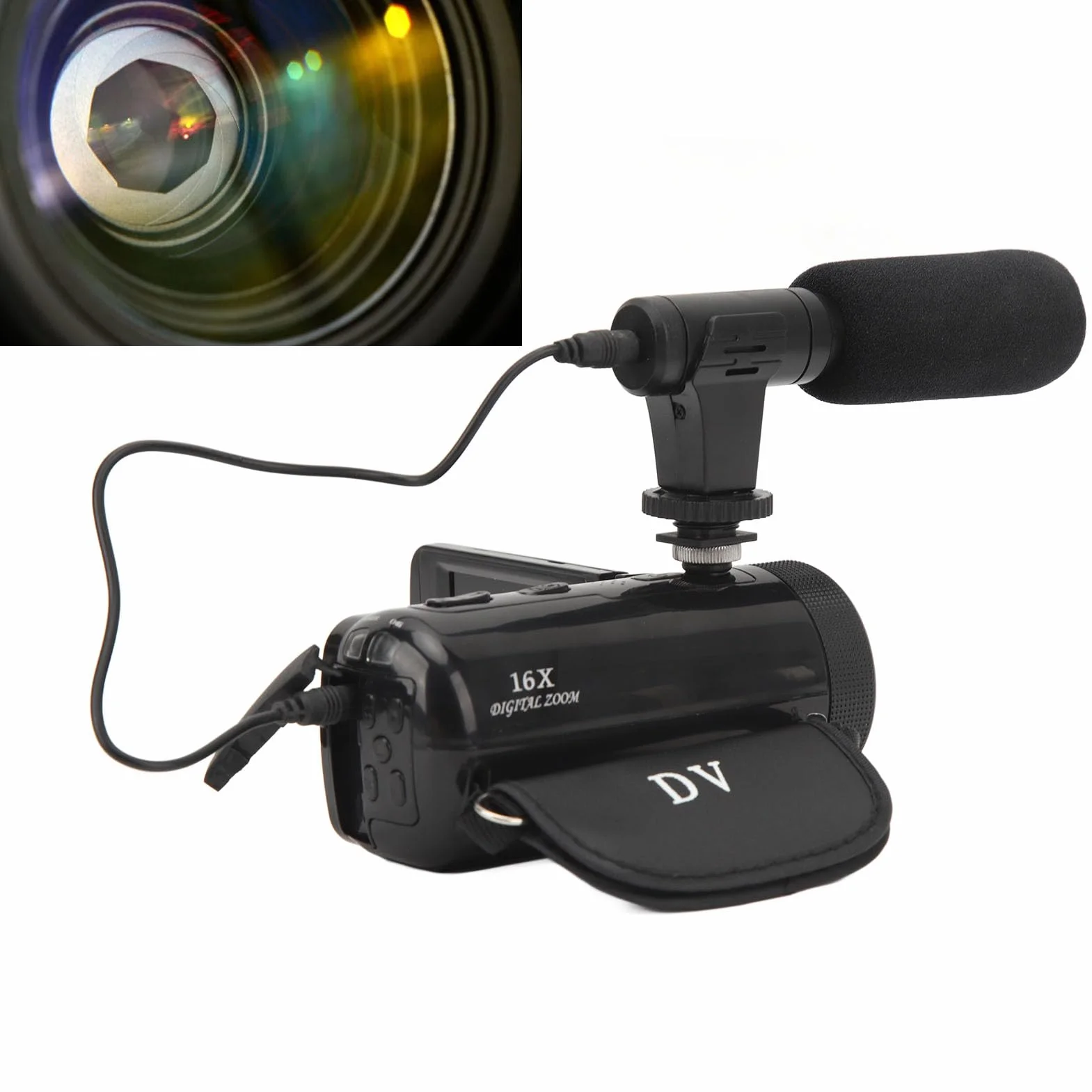 Annadue Kamera wideo Full HD 1080p 16 MP zoom 16x z ekranem dotykowym IPS 6.1 cm do YouTube
