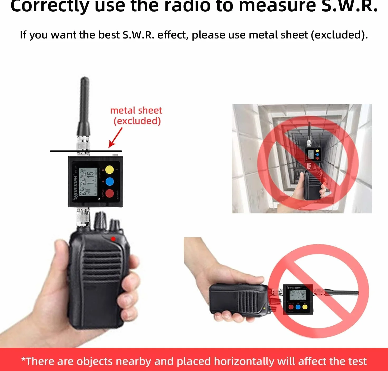 Mcbazel Surecom SW-102 cyfrowy UHF-VHF 125-525 MHz Power & Miernik SWR