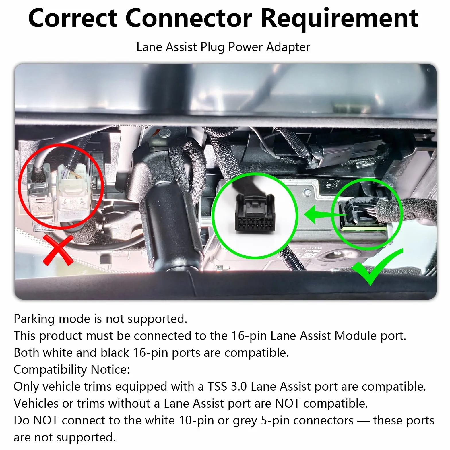 Dashcam Power Adapter 16 Pin Model D for Toyota Lexus Corolla Yaris Cross 2024 2025 Lane Assist Port