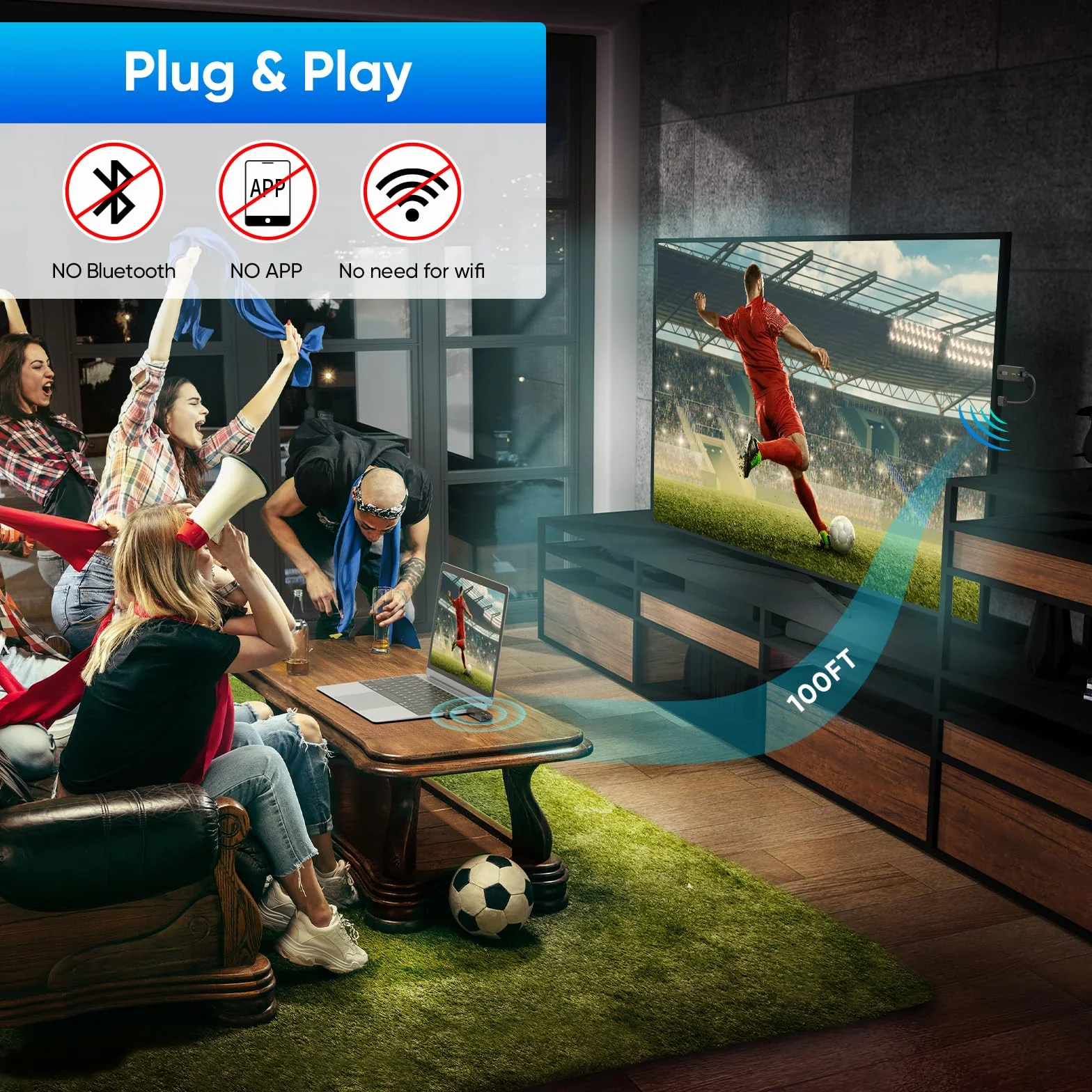 Bezprzewodowy nadajnik i odbiornik HDMI, 2,4 g/5G, HDMI, dekodowanie 4K, wyjście 1080p, Plug & Play, do strumieniowego przesyłania wideo i audio z laptopa/PC/TV Box do monitora/telewizora/projektora