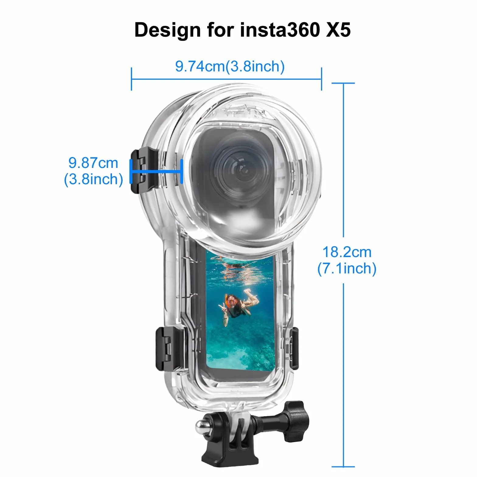 PULUZ Wodoodporny futerał do nurkowania dla Insta360 X5, etui ochronne Shell 360 stopni