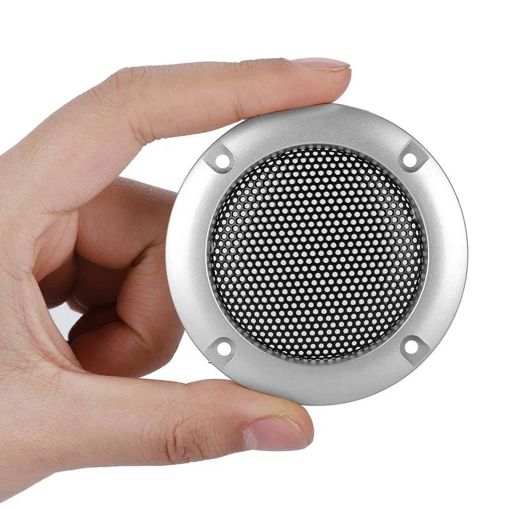 2x maskownica głośnika, 2-calowa osłona głośnika dekoracyjna kratka kratka ochronna kratka dekoracyjna, osłona mini systemu audio kratka maskownica ochronna głośnika osłona maskownicy głośników (srebrna)