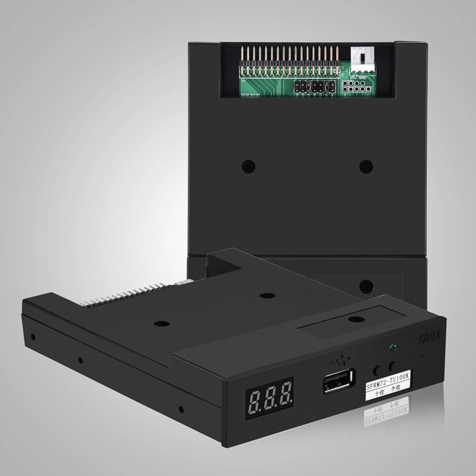 3,5-calowy emulator napędu dyskietek USB, Richer-R SFRM72-TU100K 720K 3,5-calowy emulator napędu dyskietek USB, odpowiedni do przemysłowych urządzeń sterujących Czarny