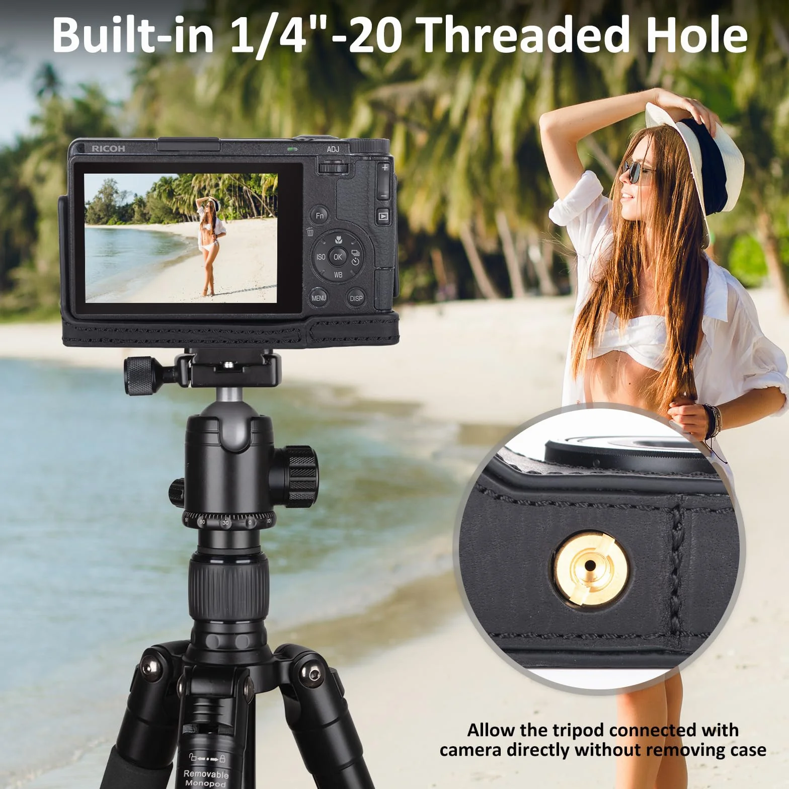 Półetui z prawdziwej skóry do Ricoh GR IV/GR III, etui ochronne premium, czarne, Retro