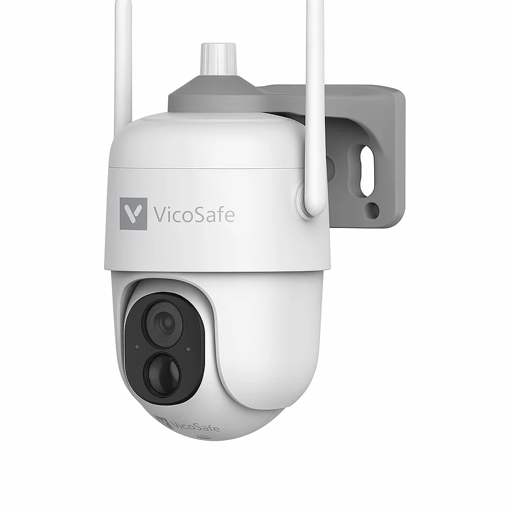 VicoHome bezprzewodowa kamera zewnętrzna Wi-Fi 2K z panelem solarnym, PTZ 360°, noktowizja, wodoodporna