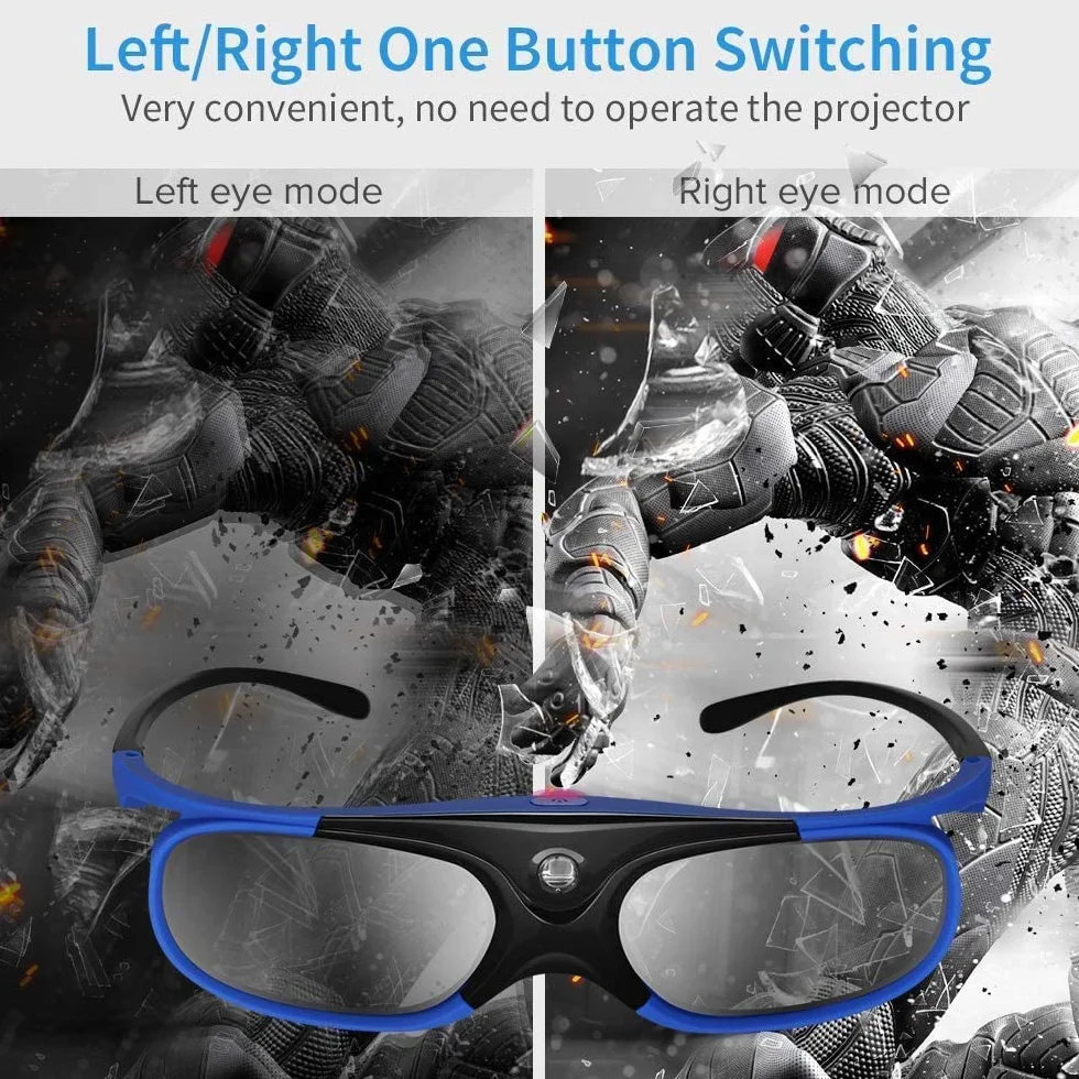 Okulary 3D DLP Link 144 Hz aktywne migawka lekkie
