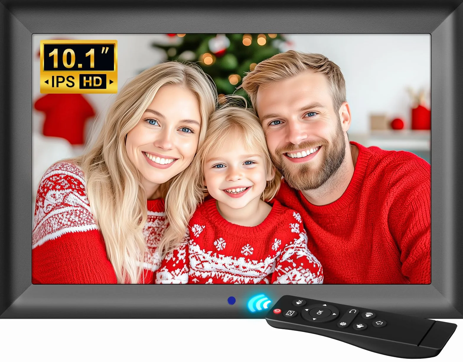 OBVHNUA 10,1-Calowa Cyfrowa Ramka na Zdjęcia z Pamięcią 32 GB i ekranem 1080P HD z możliwością zdalnego Udostępniania informacji o Pogodzie
