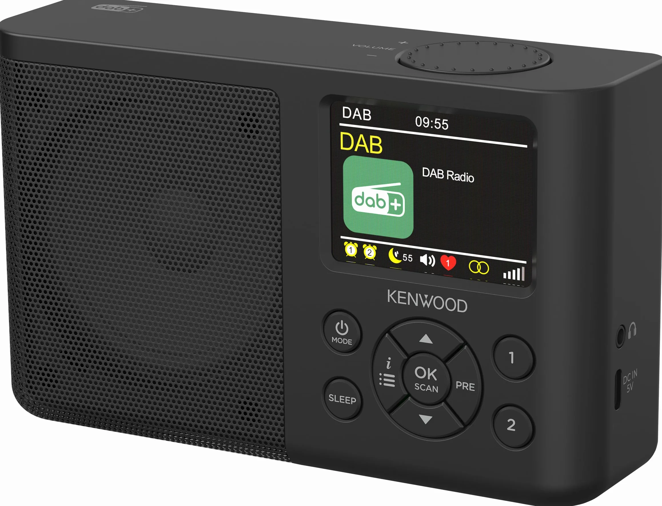 Kenwood CR-M33DAB-B przenośne radio DAB+ z Bluetooth, wbudowany akumulator litowo-jonowy i kolorowy wyświetlacz 6,1 cm, złącze ładowania USB-C, wyjście słuchawkowe (stereo), czarne