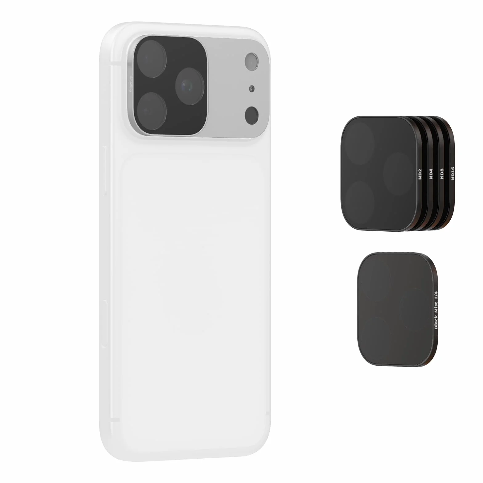 SmallRig Kwadratowy zestaw filtrów ND i czarnej mgły do iPhone'a 17 Pro (srebrny) 6074
